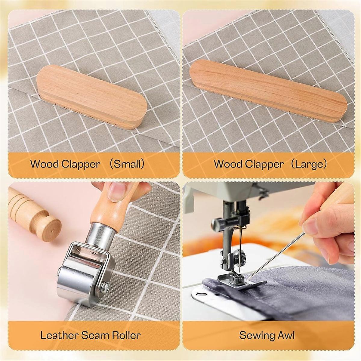 Sewing Quilting Tools Sets, 2Pcs Wooden Tailors-Clapper