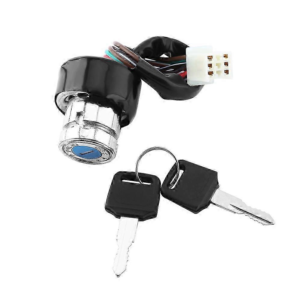 6-Wire in 9-pin Plug 3-Position Universal Car & Motorcycle Ignition Switch with 2 Keys