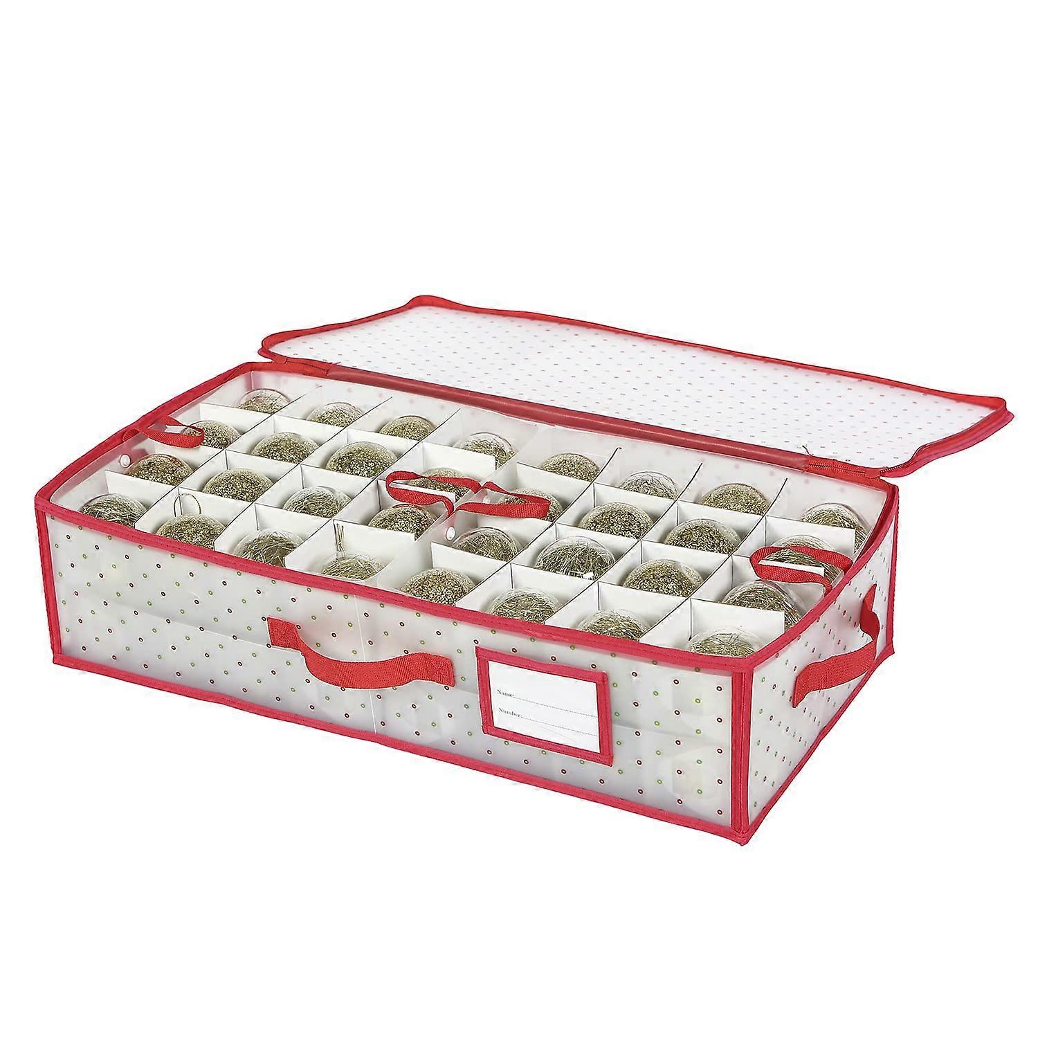 64 Ornaments Storage Box with Zippered for Closure Christmas Decor Storage 64