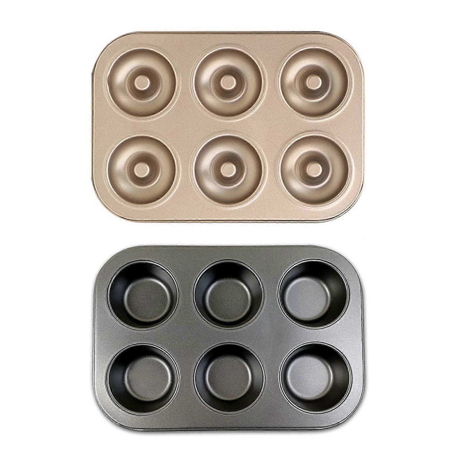 Donut Pan Cake Mold Set Non-Stick 6-Cavity 6/9/12 Hole Reusable Bakeware For Cookies Biscuits Bread