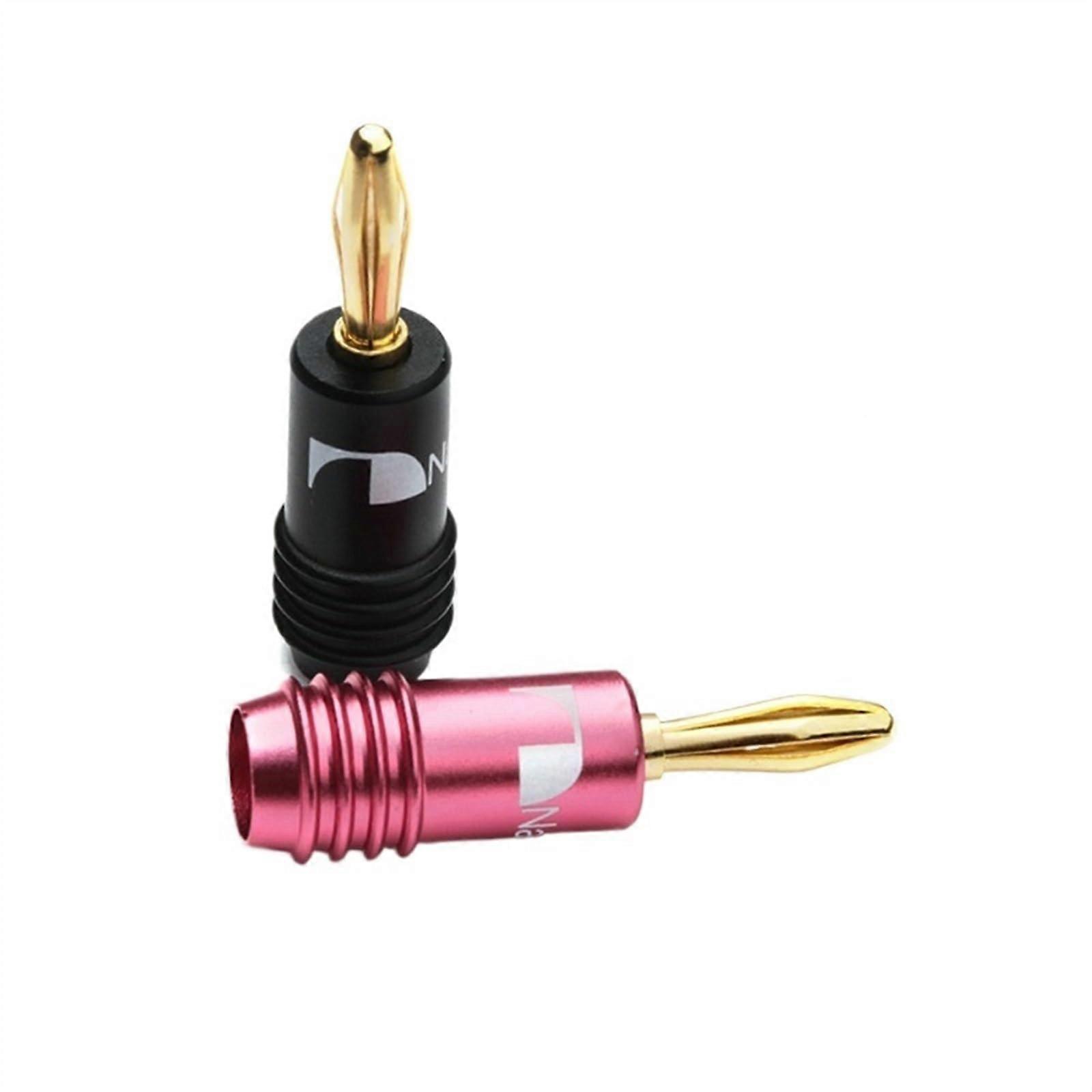 4mm Banana Speaker Plug Connector Adapter - 2pcs 24K Gold-Plated Copper Audio Connectors for Speaker Wire and Amplifiers