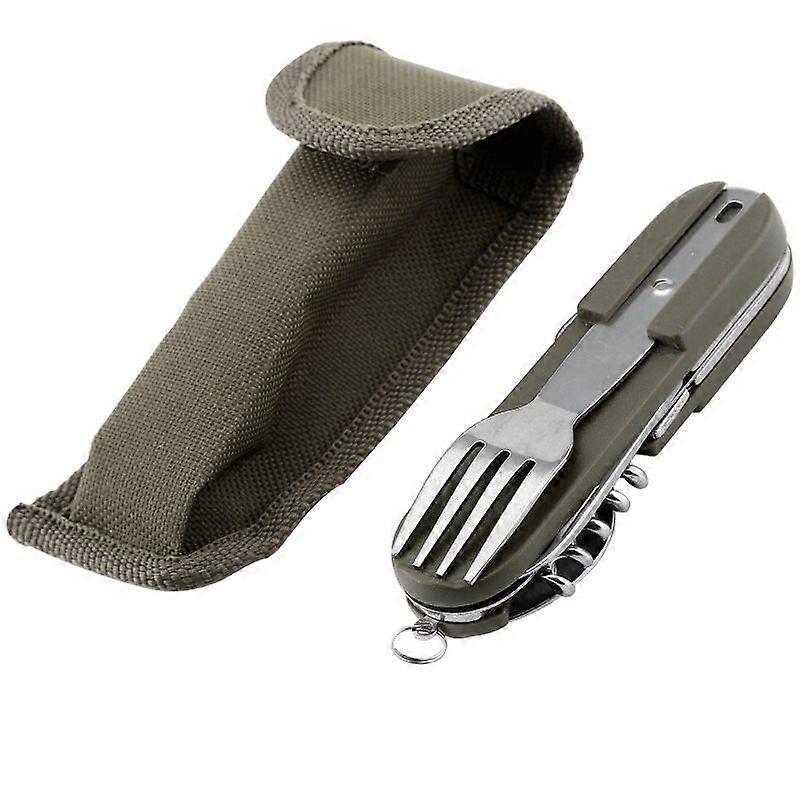 Stainless Steel Outdoor Camping Tableware Folding Tableware Set Multifunctional Folding Tableware Travel Tableware