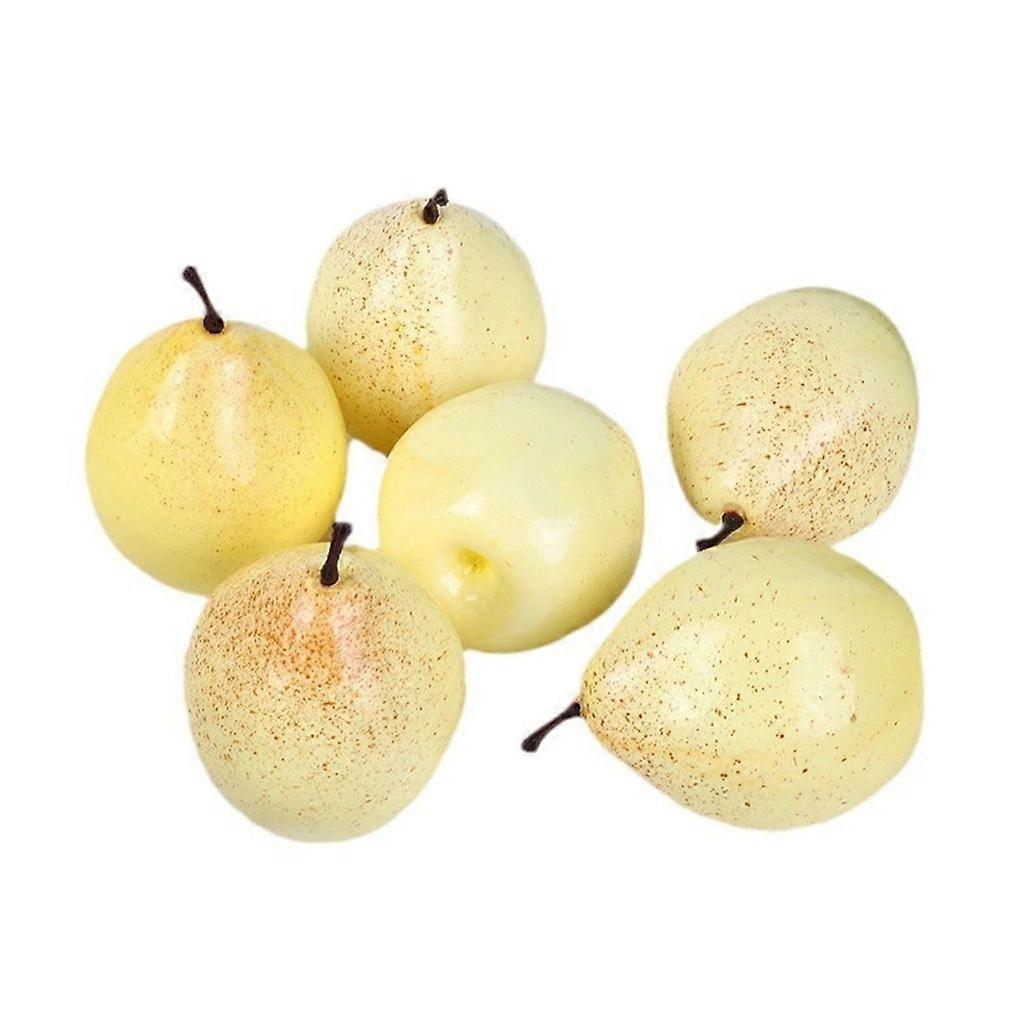 6Pcs Artificial Pears Simulation Fruit for Basket Display Photography Props