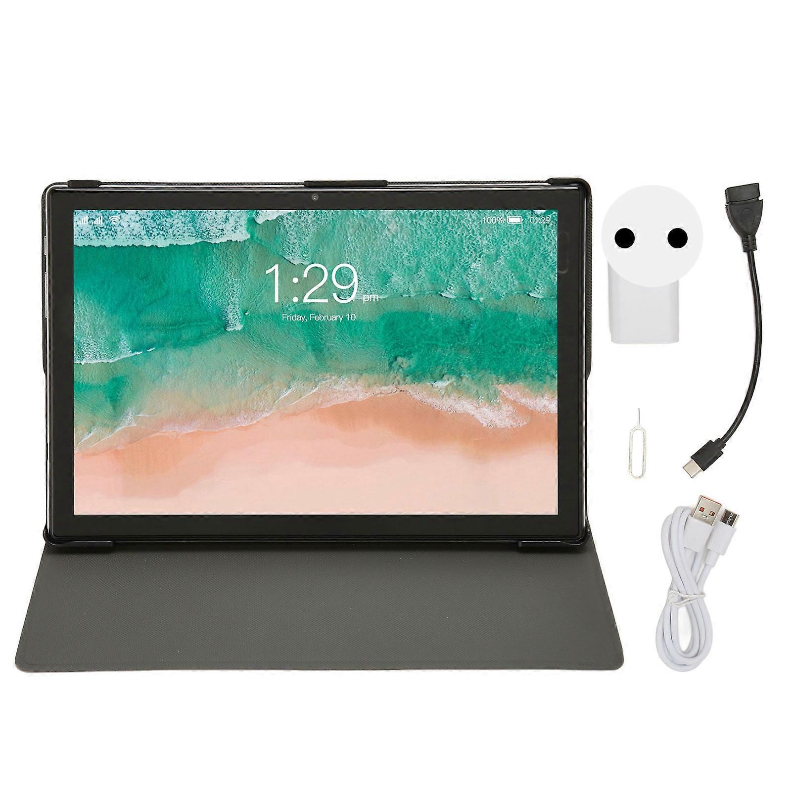 10.1 Inch Tablet with 8 Core CPU, 8GB RAM, 256GB ROM, FHD Screen, Dual Speakers, EU Plug