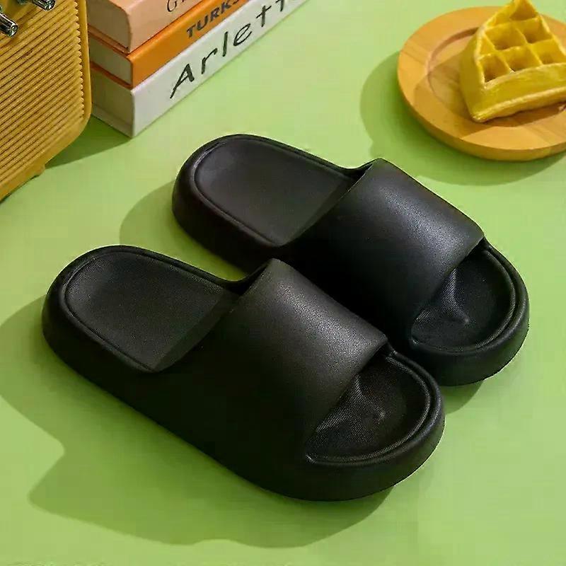 New Summer Concise Solid Color Ladies' Home Shoes For Couple Cosy Slides Lithe Soft Sandals Men Slippers Indoor Flip Flops
