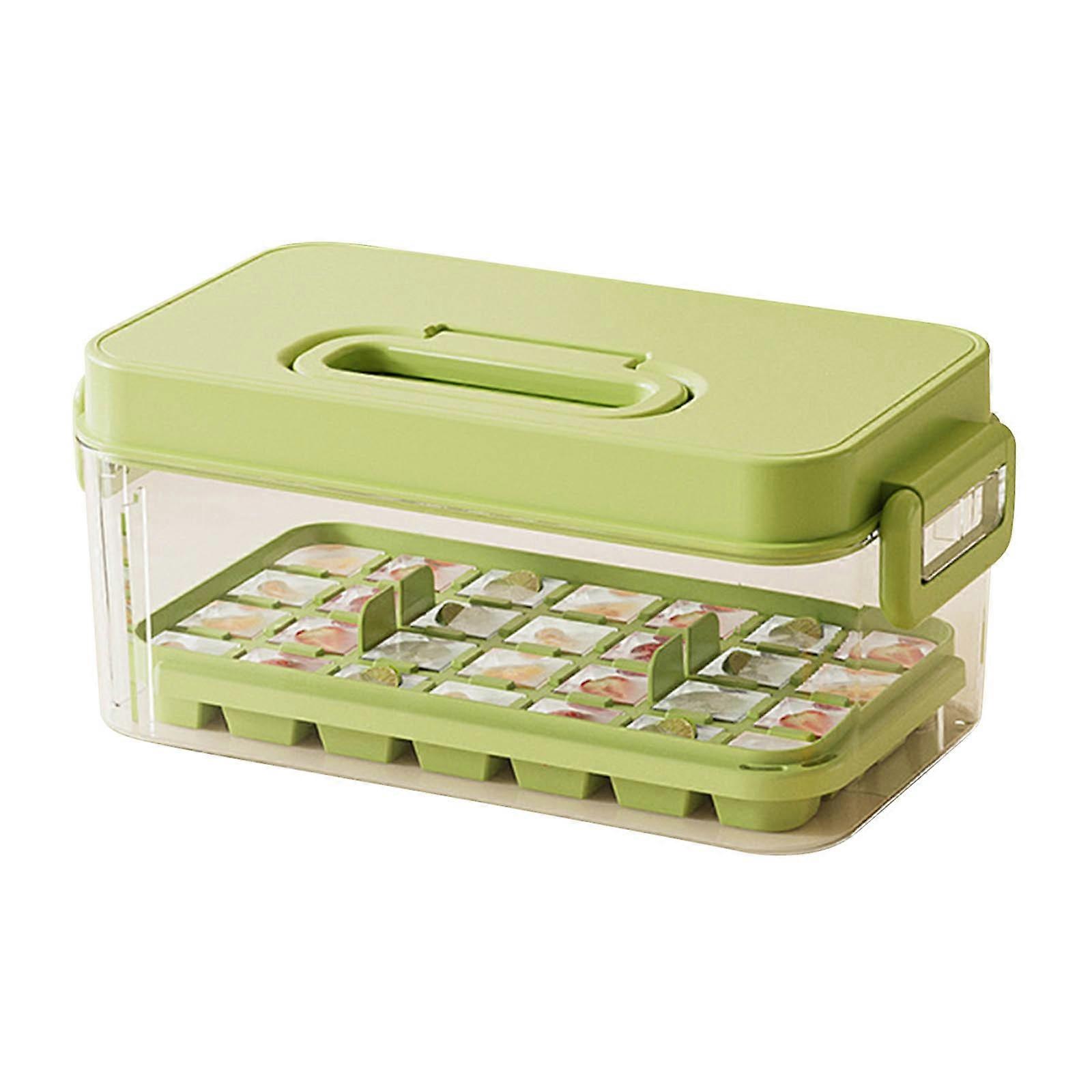 Ice Large Capacity Press Demolding Ice Tray Household Ice Making Storage Box Compartments With Lid Refrigerator Ice Ice Tray Odor-resistant