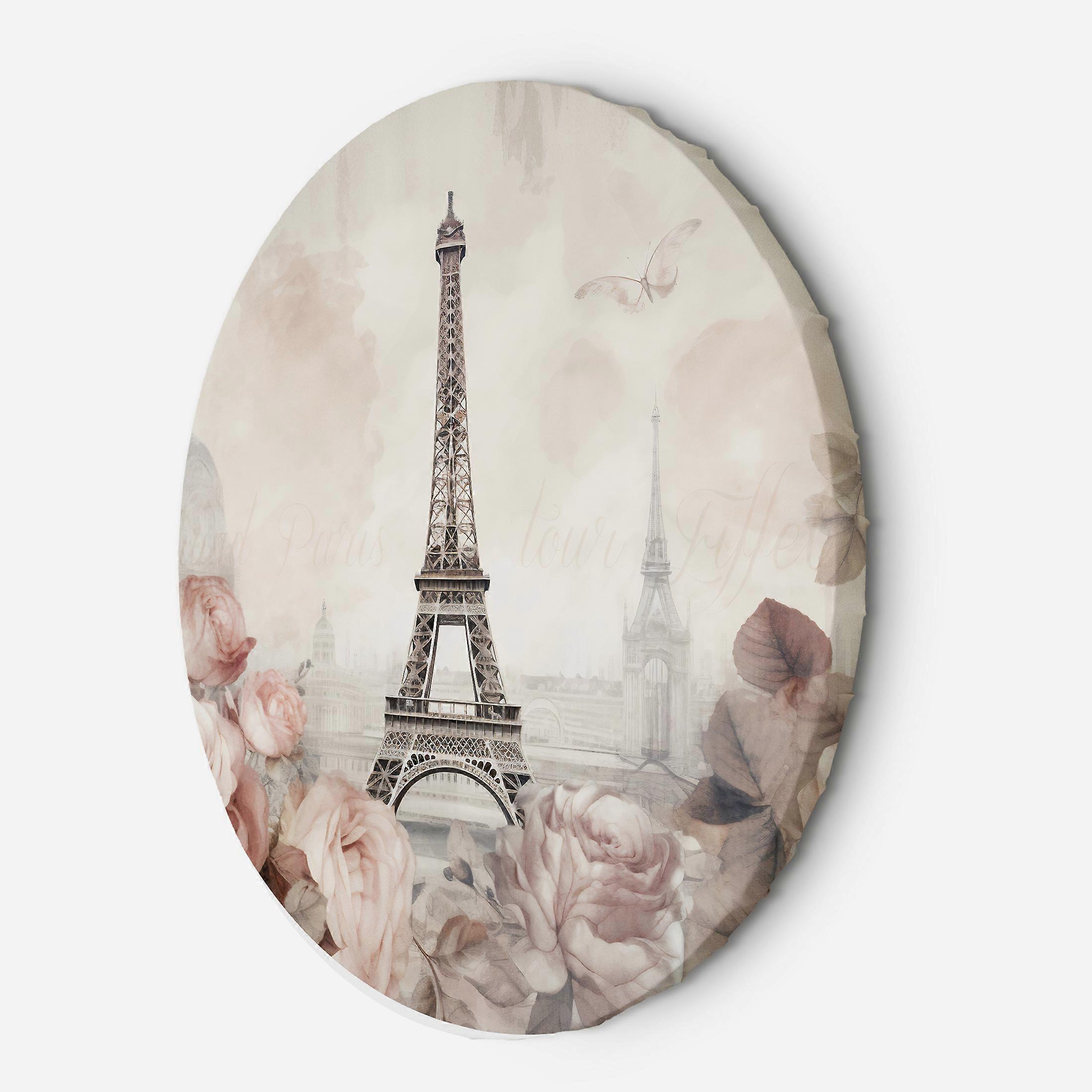 Foto op canvas, Eiffeltoren Shabby Chic - 80x80