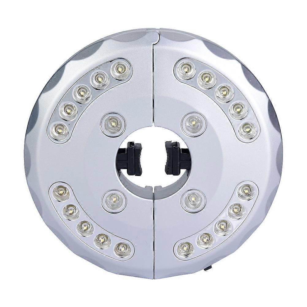 Patio Umbrella Light 24 LED Umbrella Pole Lamp for Patio Umbrellas Camping Tents Silver