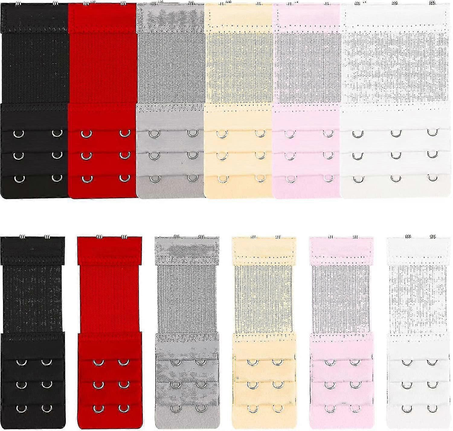 Bra Extender,bra Strap Extensions,women Elastic Extensions Bra Extender 3 Rows X 3 Hooks, 3 Rows X 2 Hooks,6 Color A