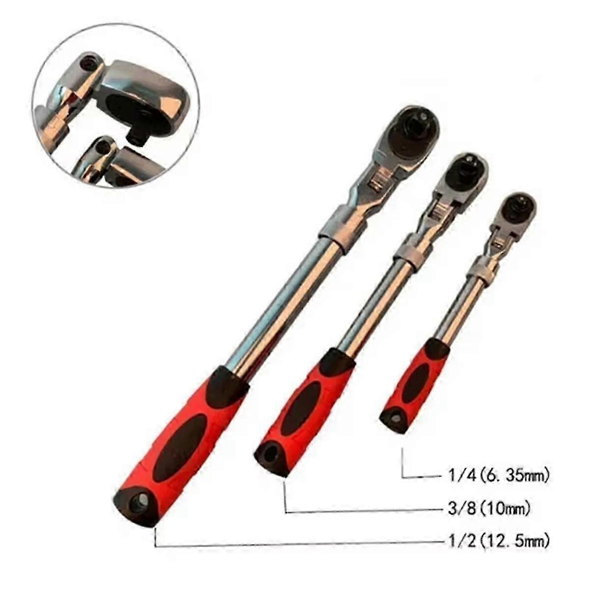 3/8 72Tooth Carbon Steel Retractable Ratchet Wrench Automatic Quick Release Spanner Multifunctional Hand Tool