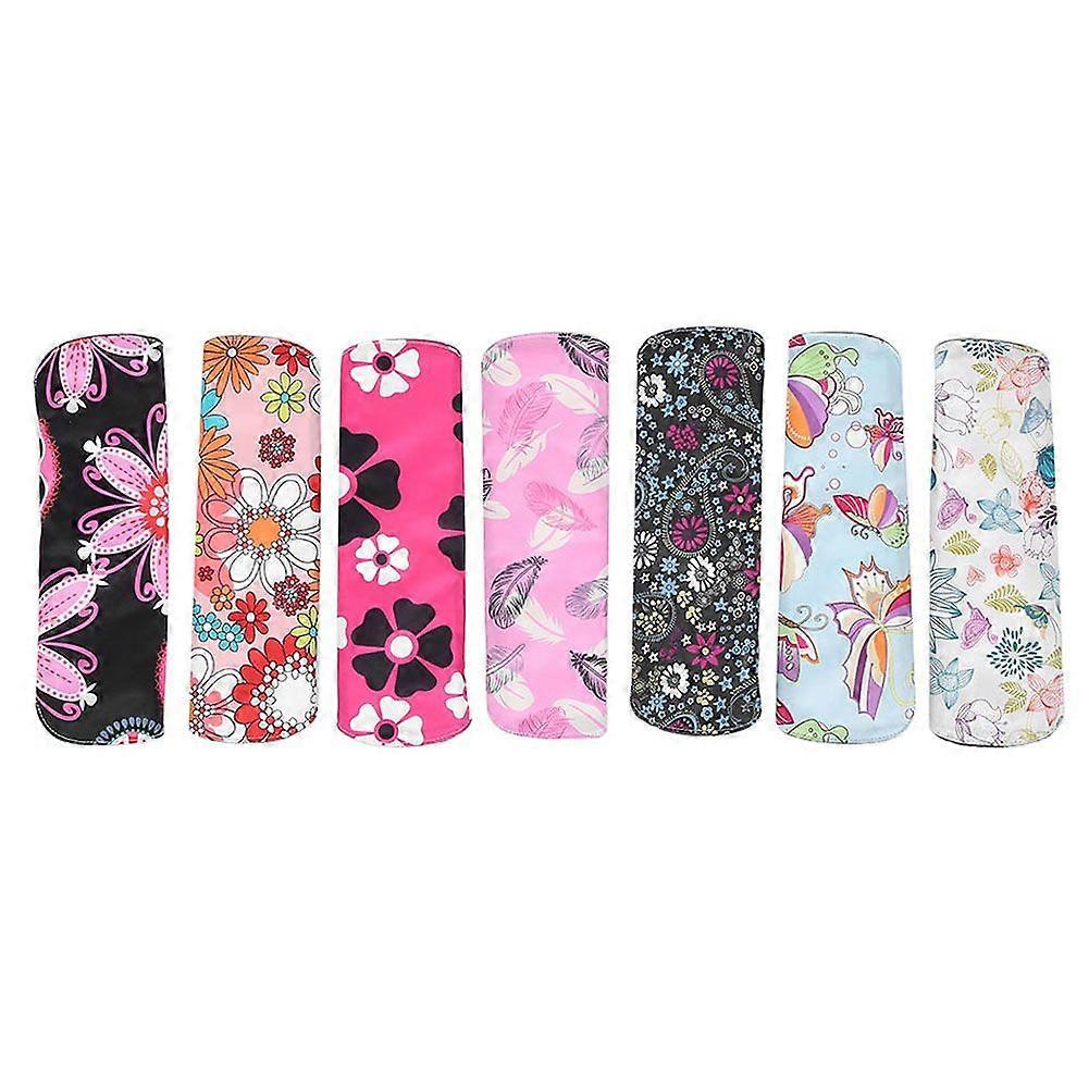 7-pakning gjenbrukbare bindbind vaskbare bambusklut sanitetsbind for kvinner M-type C-type