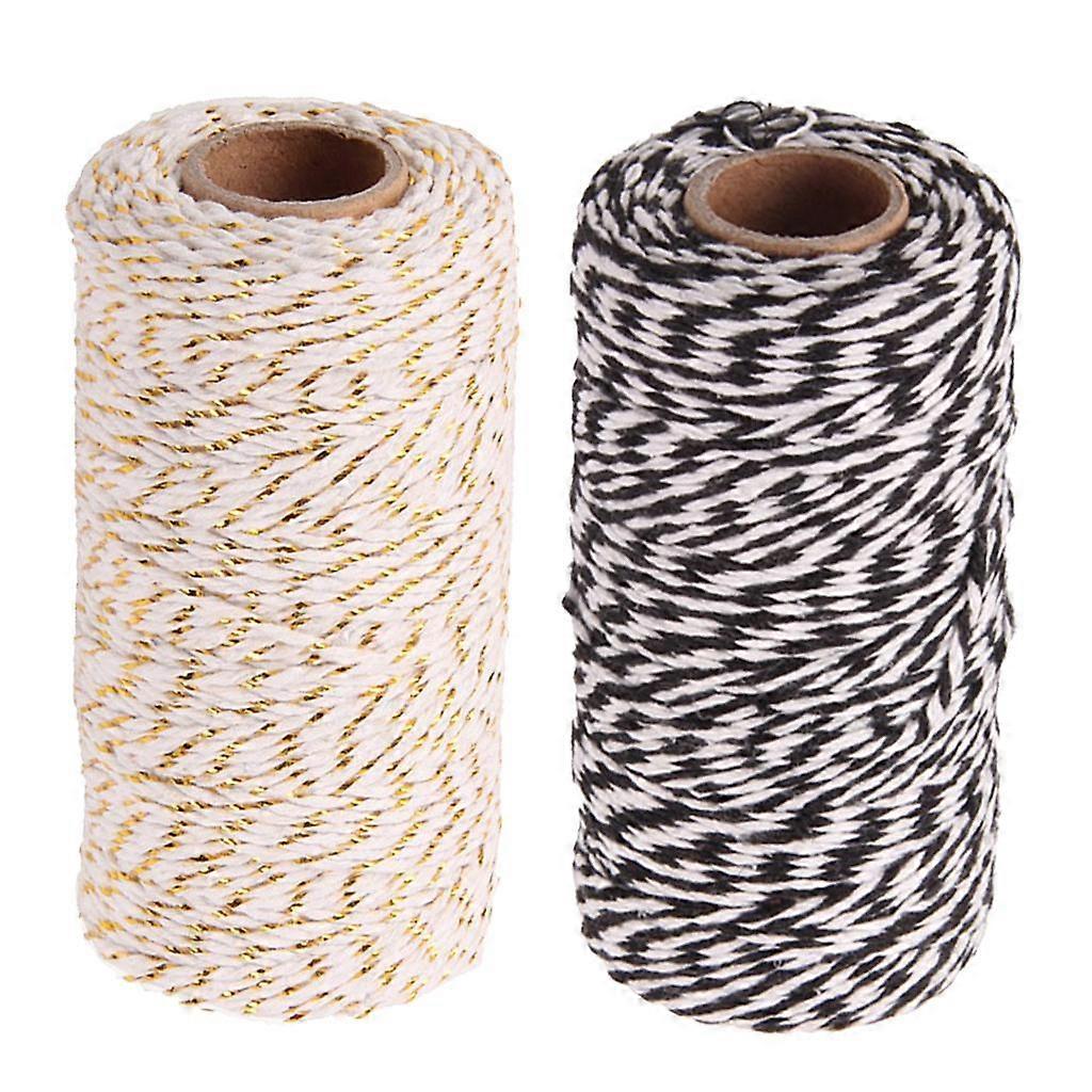 2 Rolls 328 Feet (100m)Colored Cotton Rope Cord for Crafts
