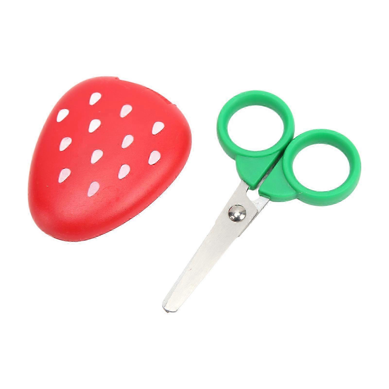 Scissors with Magnet Cartoon Strawberry for Kids, Safe and Portable