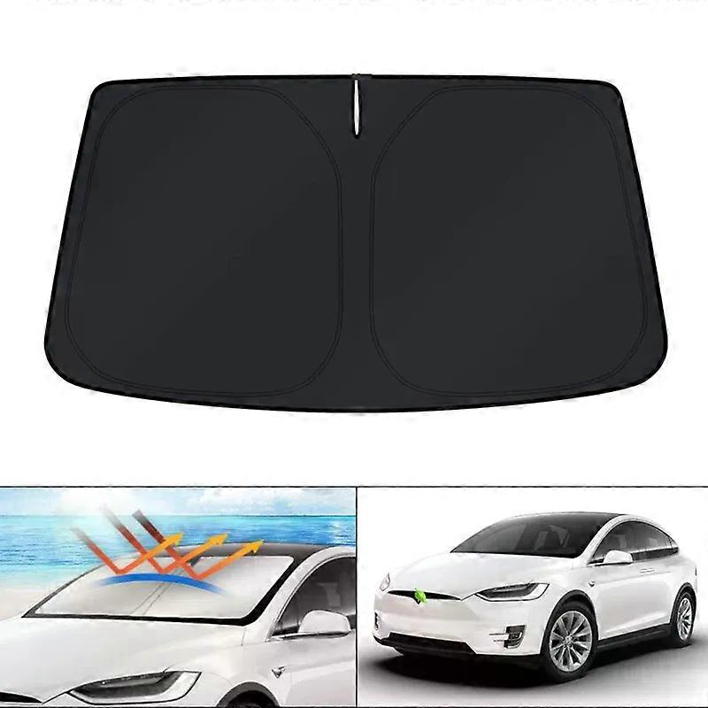 Car Windshield Sun Shade Covers Visors UV Rays Protection Heat Insulation Suitable for Tesla Model 3/Y 2016-2022 With Folding Storage