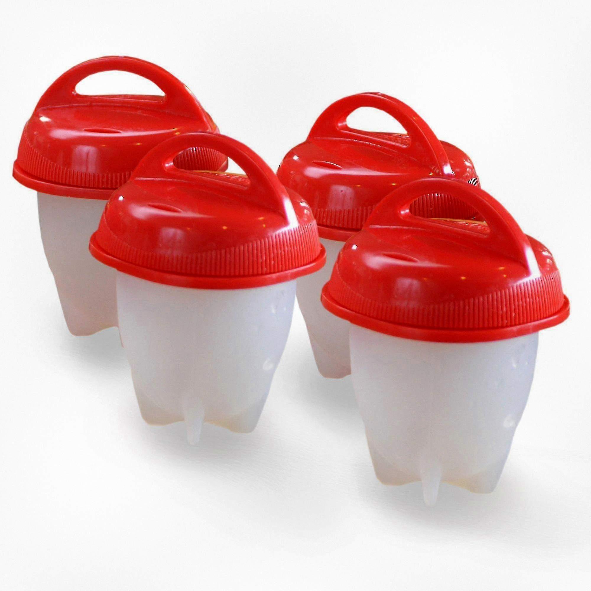 4pcs Egg Cooker - Prepare Shell-Free Hard Boiled Eggs, Includes 4 Egg Cups for Convenient Serving