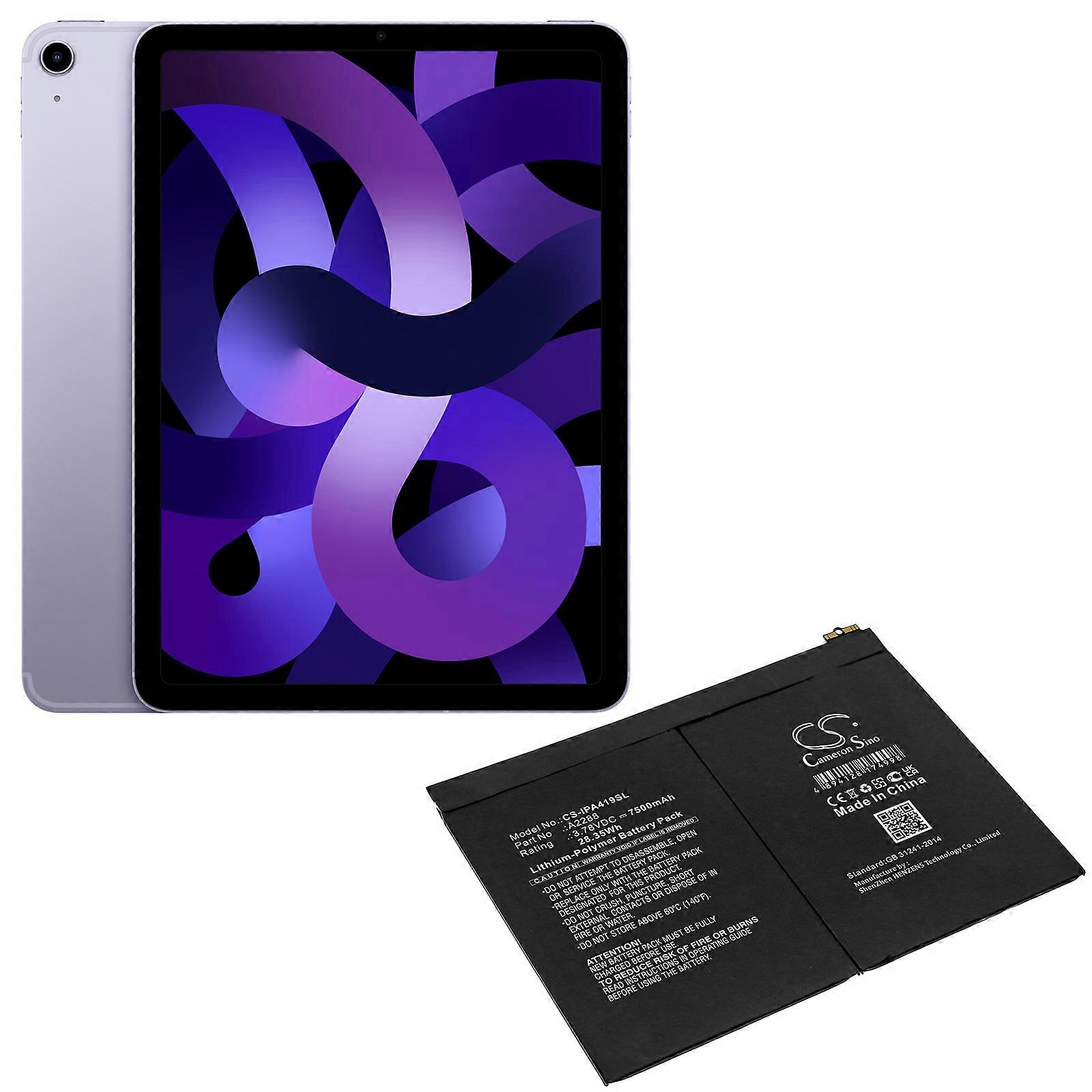 Cameron Sino CS 7500mAh Battery For Apple iPad Air 4  iPad Air 4 10.9" 2020  A2324  A2072  A2325 A2316 iPad 13.1  iPad 13.2 A2288
