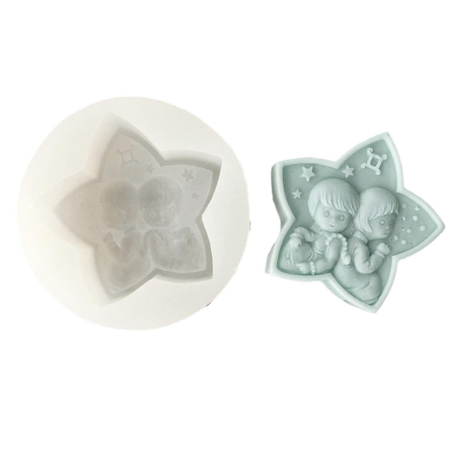 3D Twelve Constellations Silicone Mold for Candle Making Handmade Soap Molds