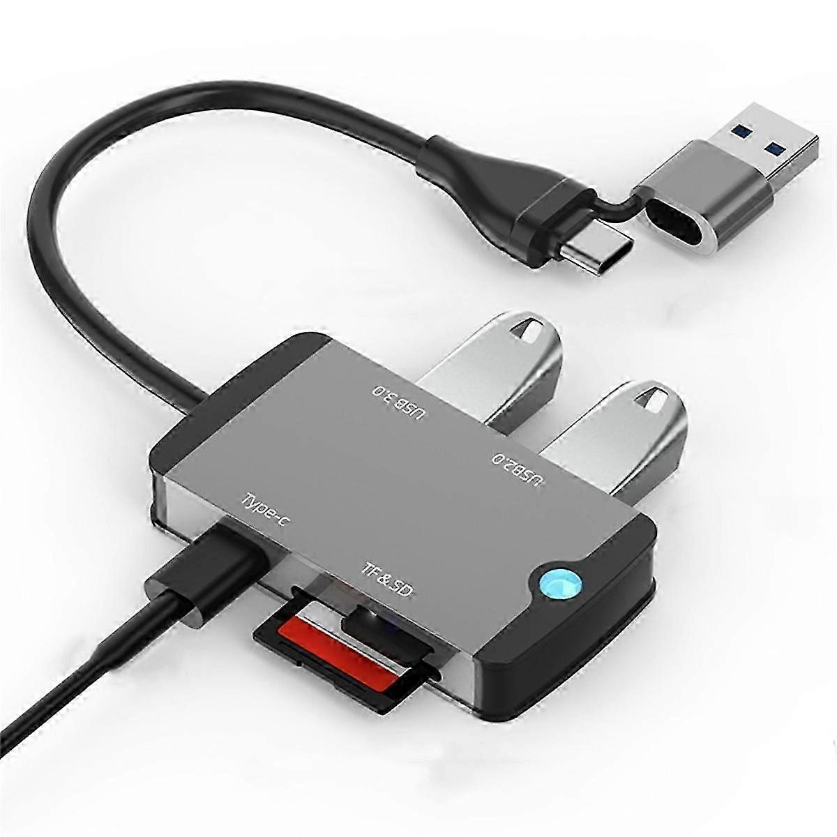 Multifunctional USB C Hub with SD/TF Card Reader, 3.0 Docking Station, Plug and Play