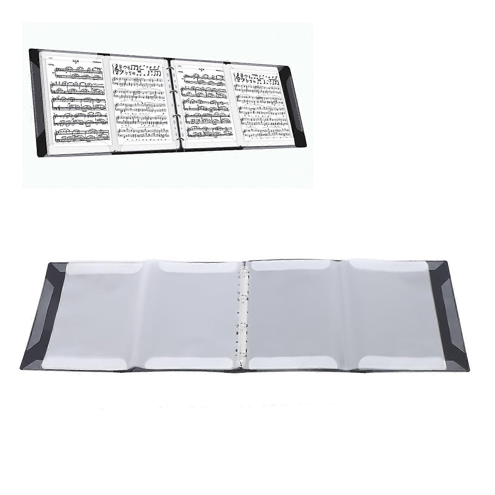 Sheet Music Folder 4 Page Expand 52 Pages Capacity Detachable A4 Sheet Music Binder for Piano Keyboard Violin Cello 