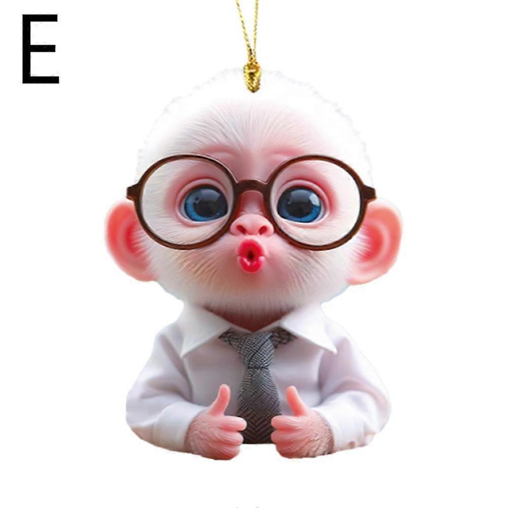 E(E)$ New cross-border acrylic flat creative new sweater monkey car ornaments home decoration pendants