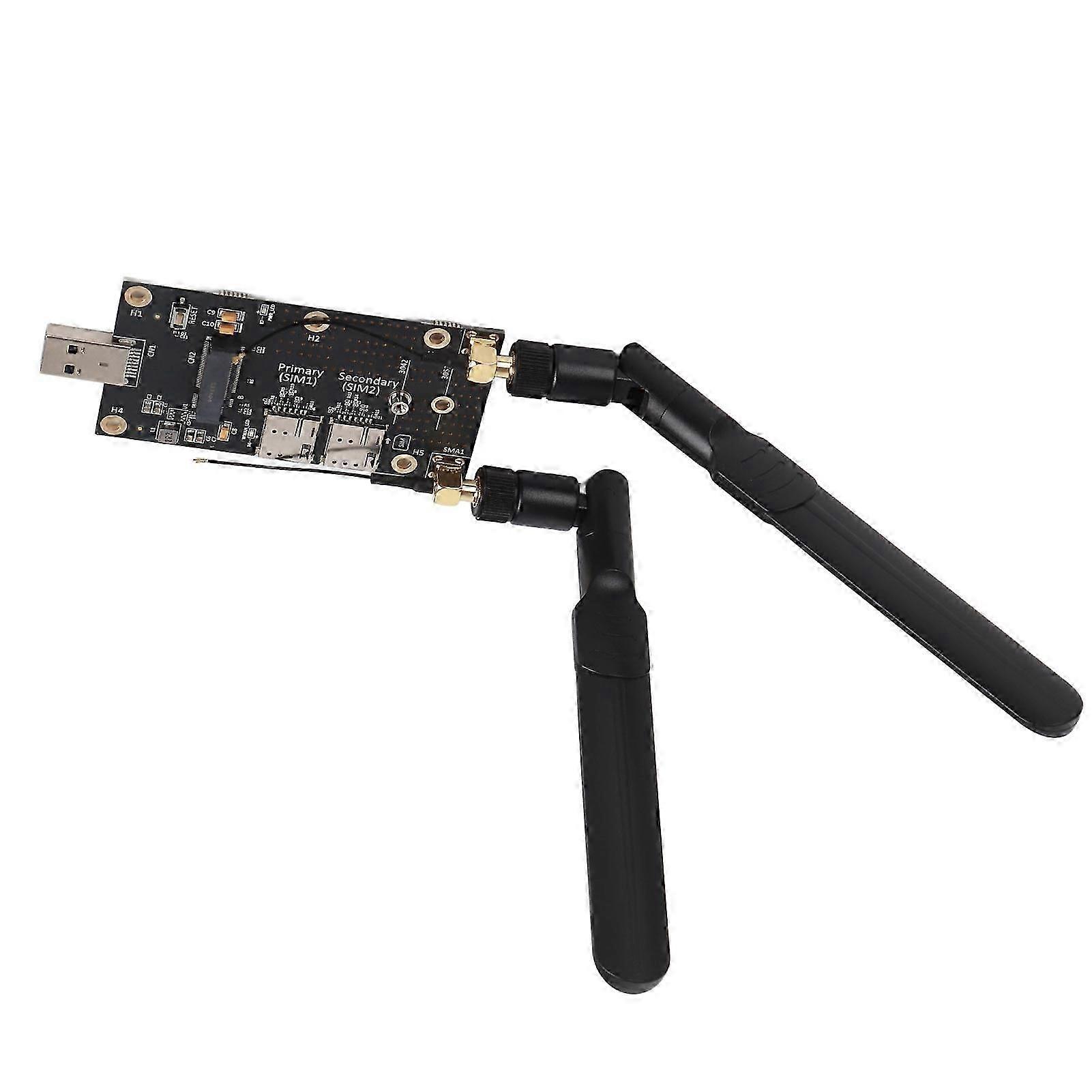 NGFF M.2 to USB3.0 Adapter Dual SIM Card Slot LTE Modem with Antennas Screws for LTE/4G/5G Module