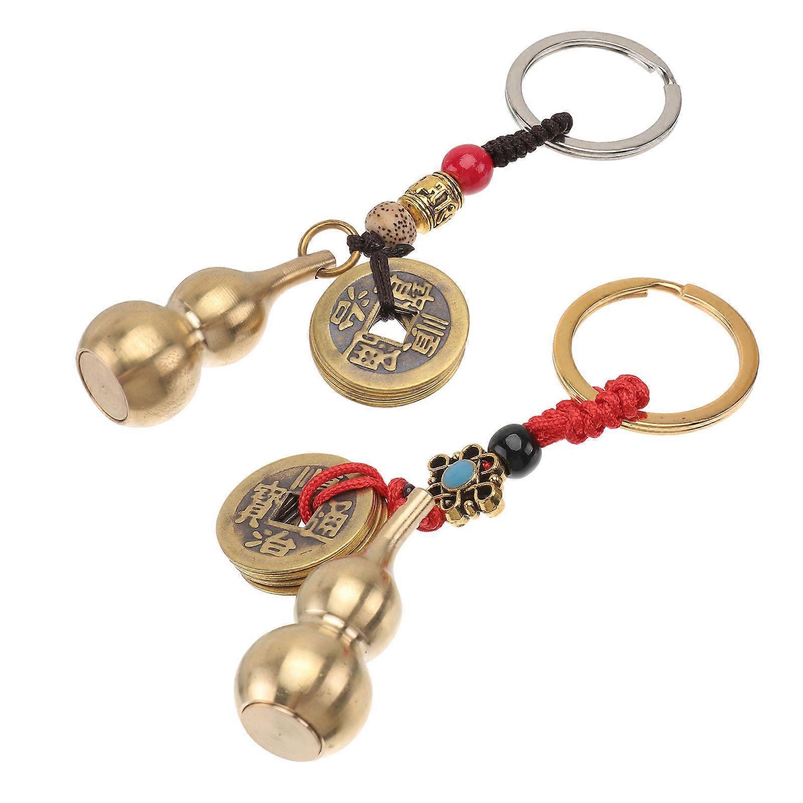 2Pcs Retro Hanging Pendant Key Chain Decorations