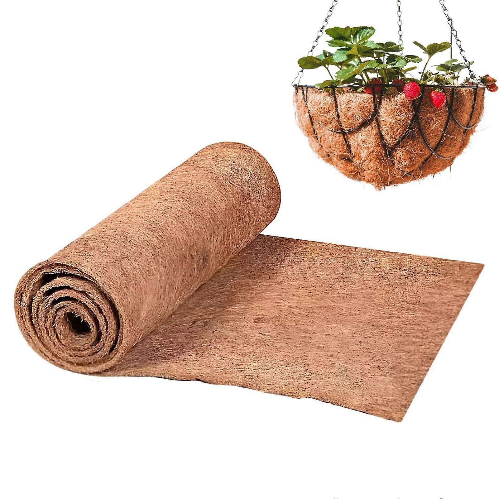 Basket Inserts For Plants - Reusable Flower Pot Coconut Fiber Mat 20x100 Cm For Garden Drainage And Reptile Mat