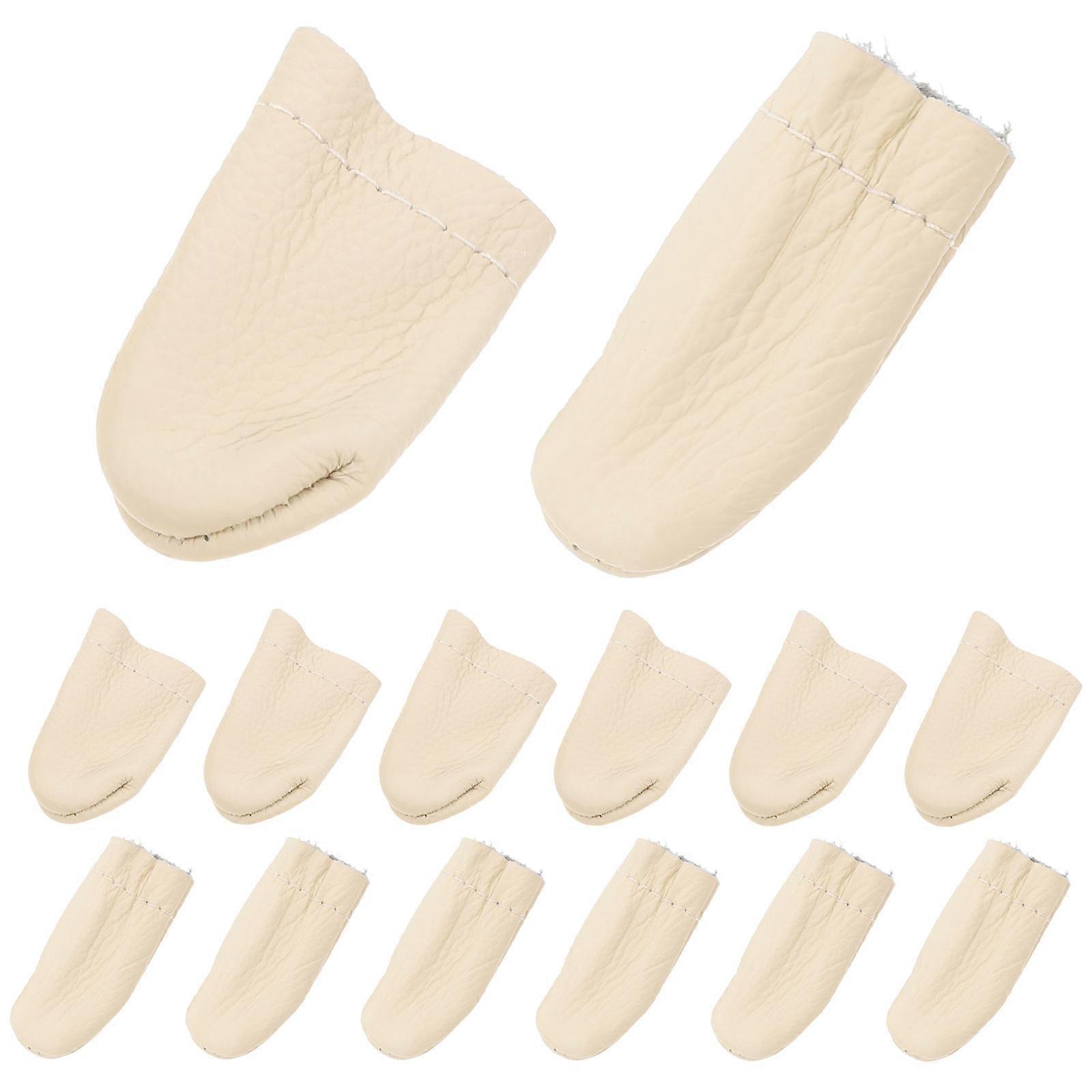 10 Pairs Finger Protectors for Sewing, Breathable Flexible Thimble Guards for Crafting and Hand Sewing, Comfortable DIY Cots, Random Color Selection