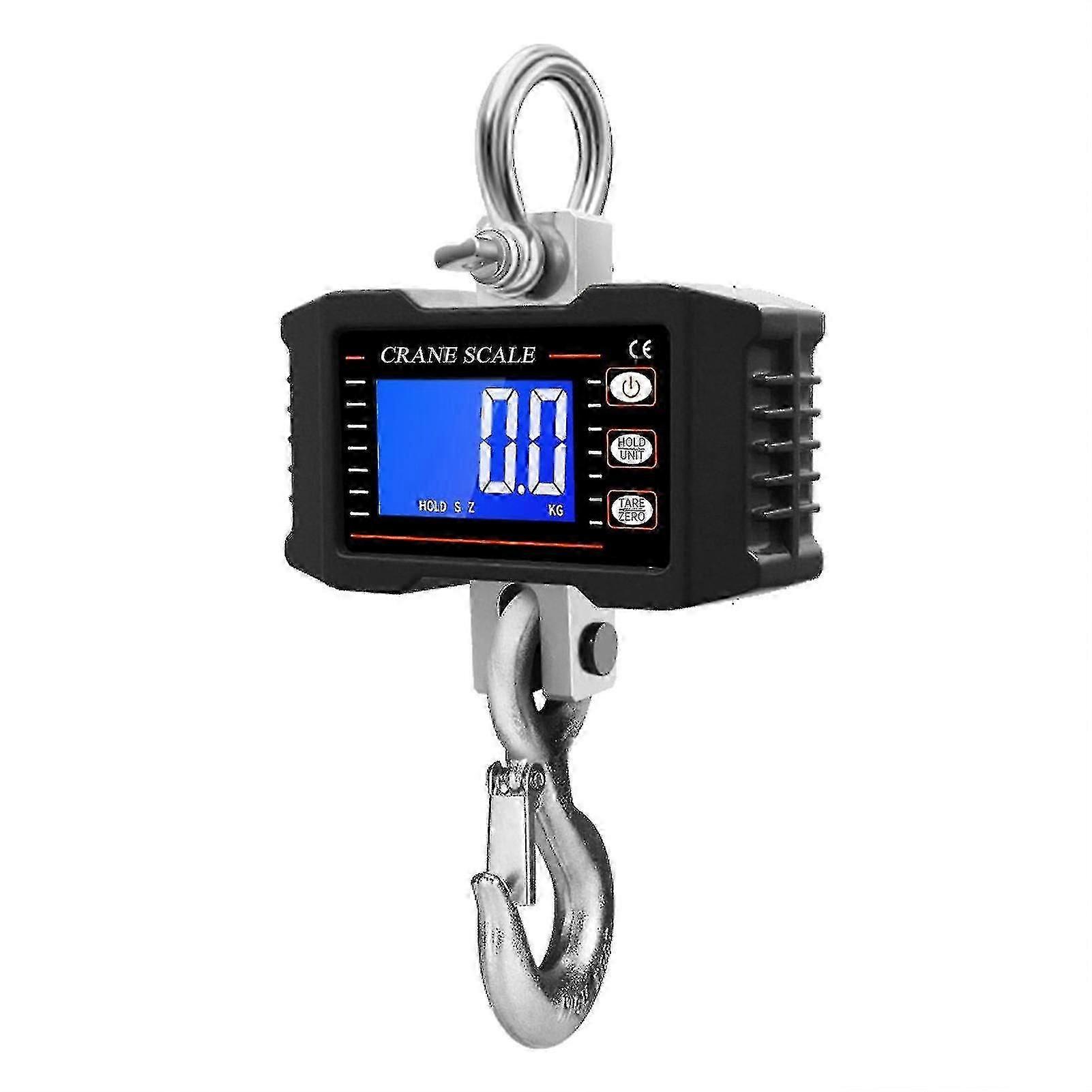 Digital Crane Scale with Remote Control 1000kg/2204lbs Portable Heavy Duty Industrial Hook Scale LCD Backlight Unit Conversion Data Hold