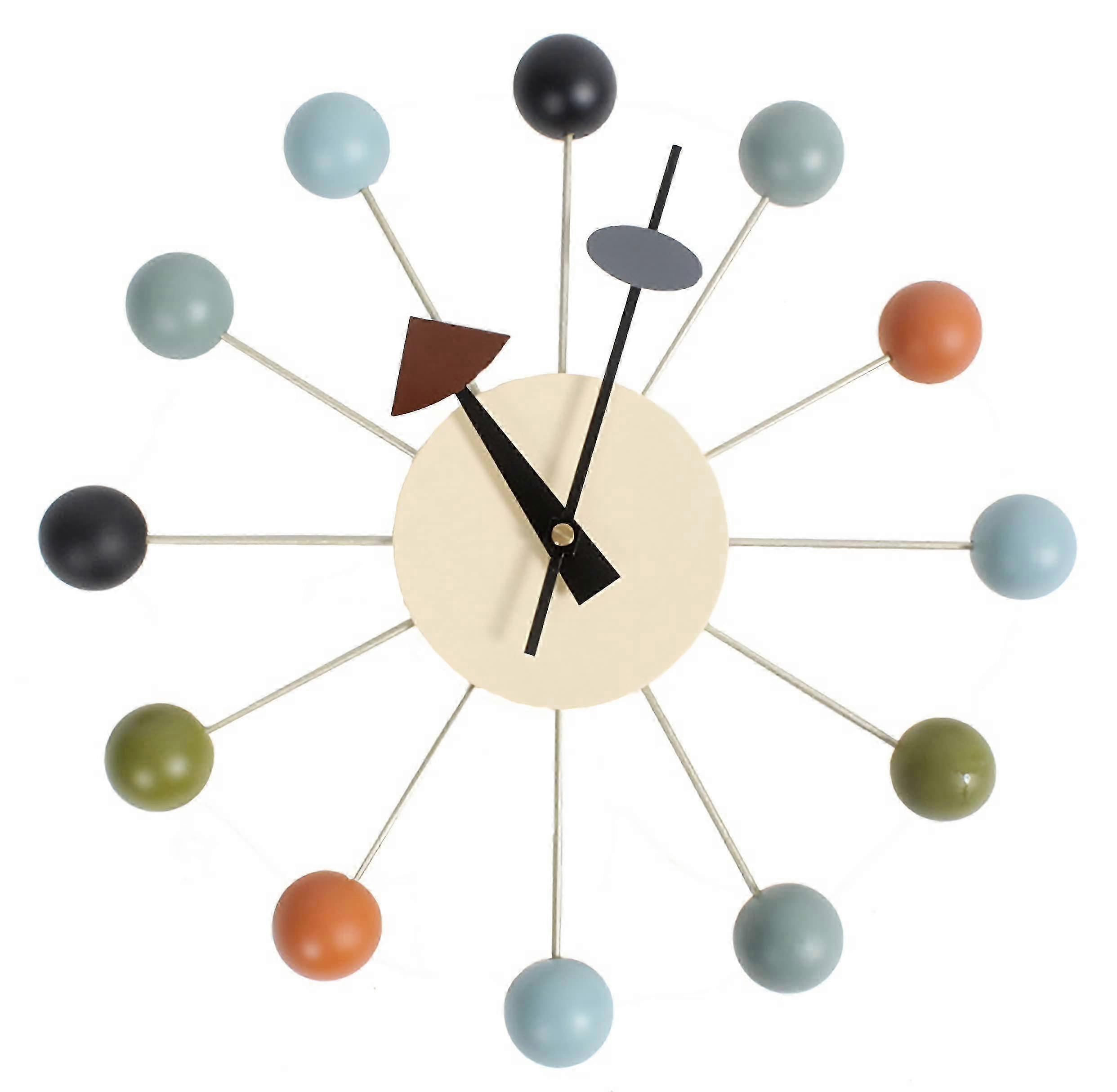 2025 Multicolor Painted Solid Wood Retro Wall Clock 