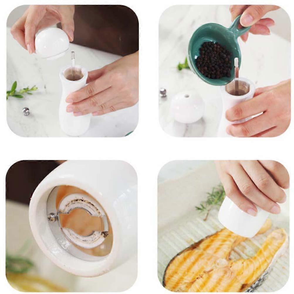 Refillable Coarse Pepper Grinder Kitchen Tool Manual Operation White 6 Inches 1Pcs
