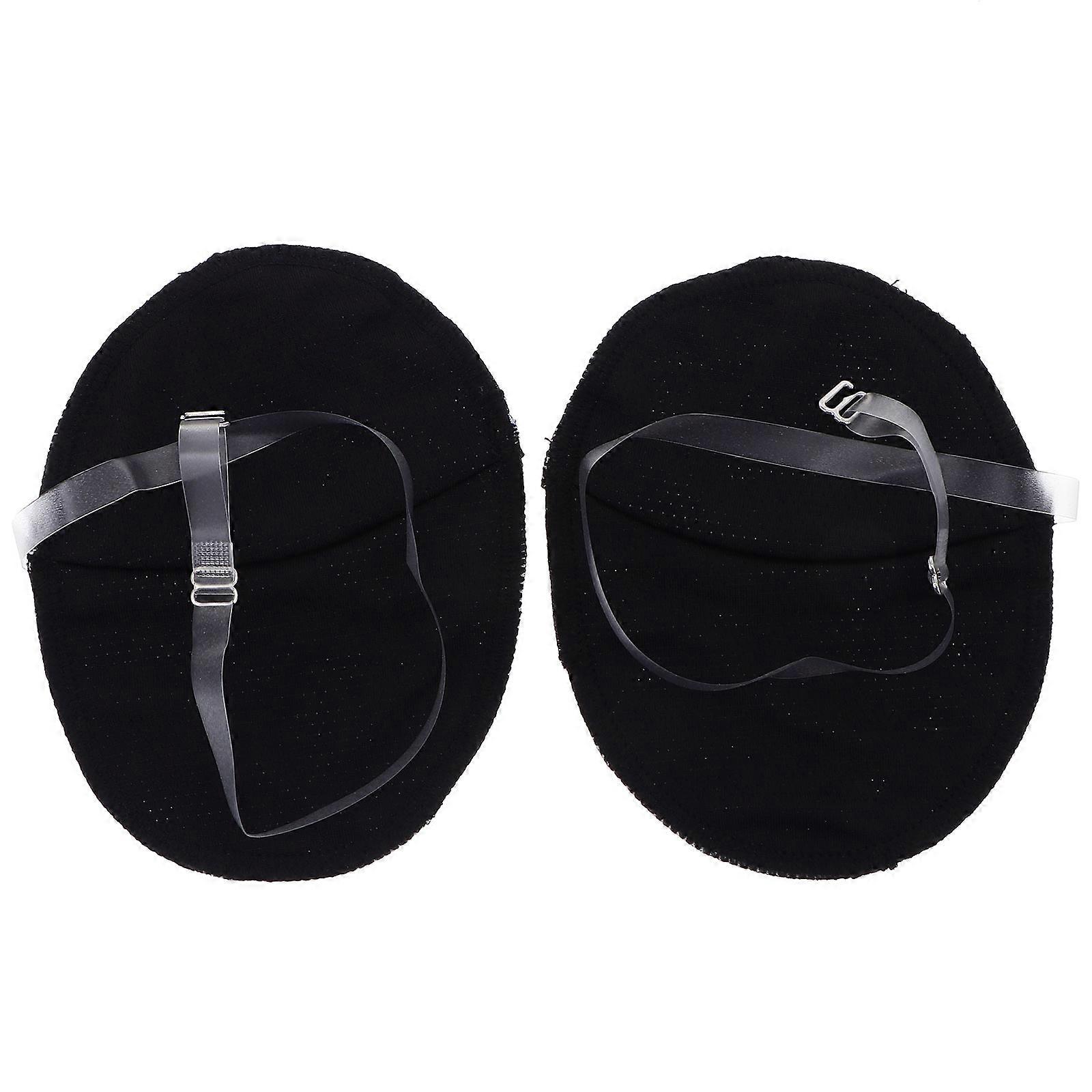 Reusable Armpit Sweat Pads Underarm Sweat Absorbing Pads Summer Use Daily Wear Women Black 12.5x9.5x0.5cm Odor Control 1 Pair