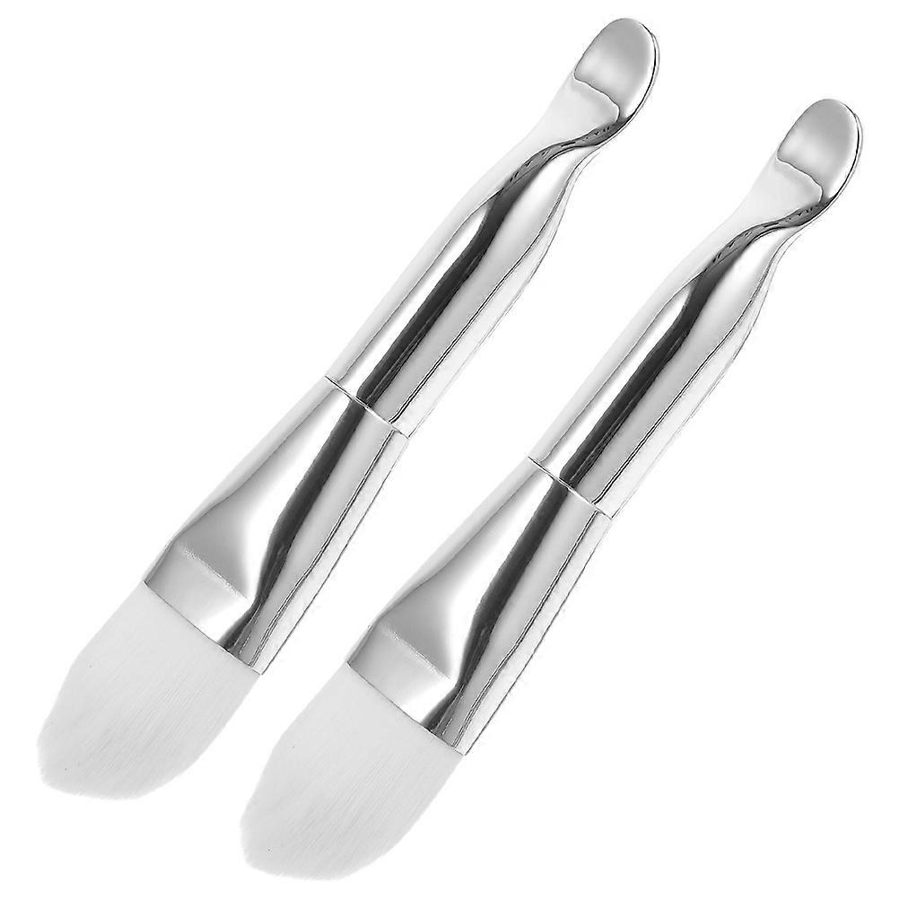 Portable Facial Mask Brush Applicator Soft Bristle Tool for Clay Masks & Creams, 2pcs Set for Home & Travel Use