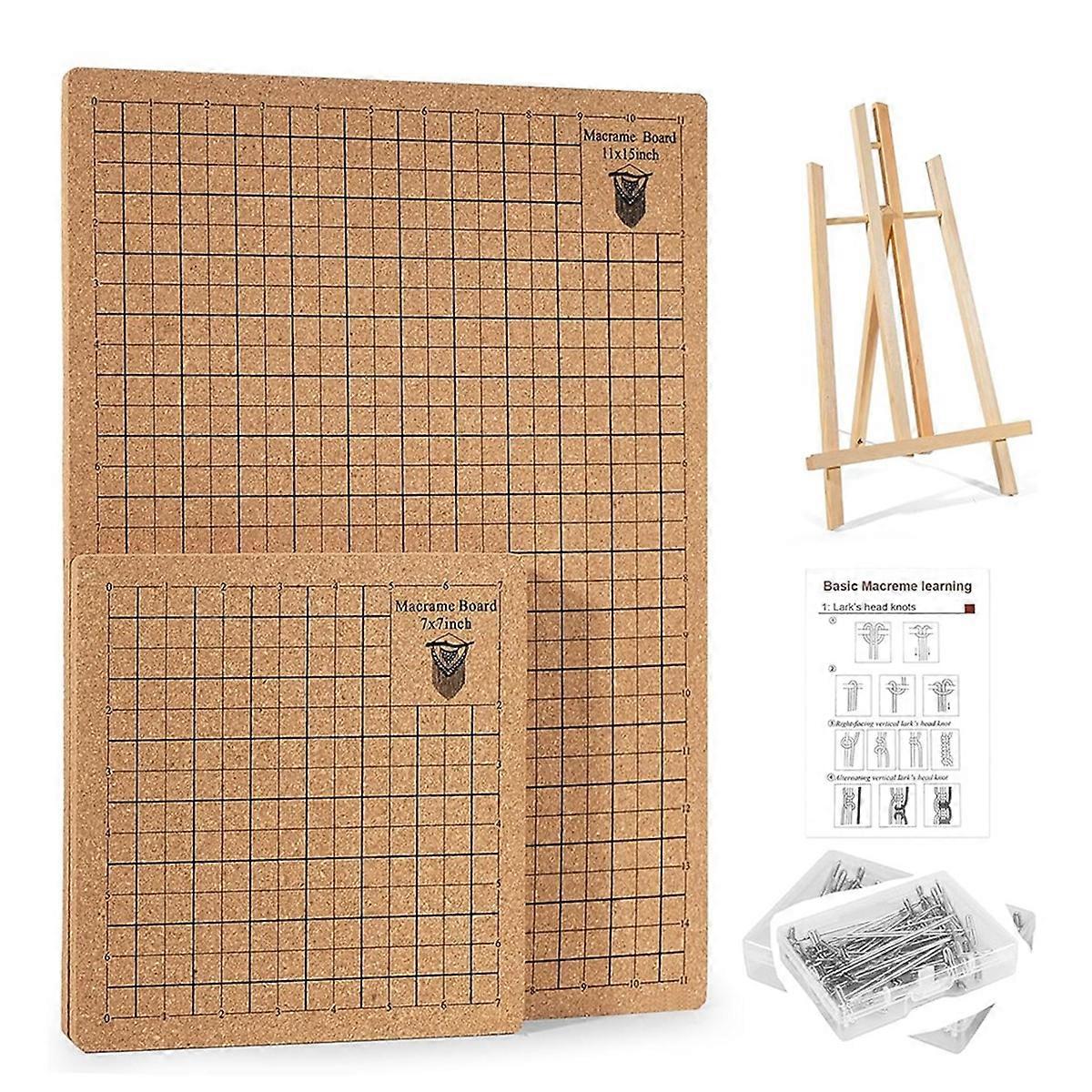 53 PCS Macrame Board Set with Holder and T-Pins for Braiding & Cording,Macrame Project Board for Br