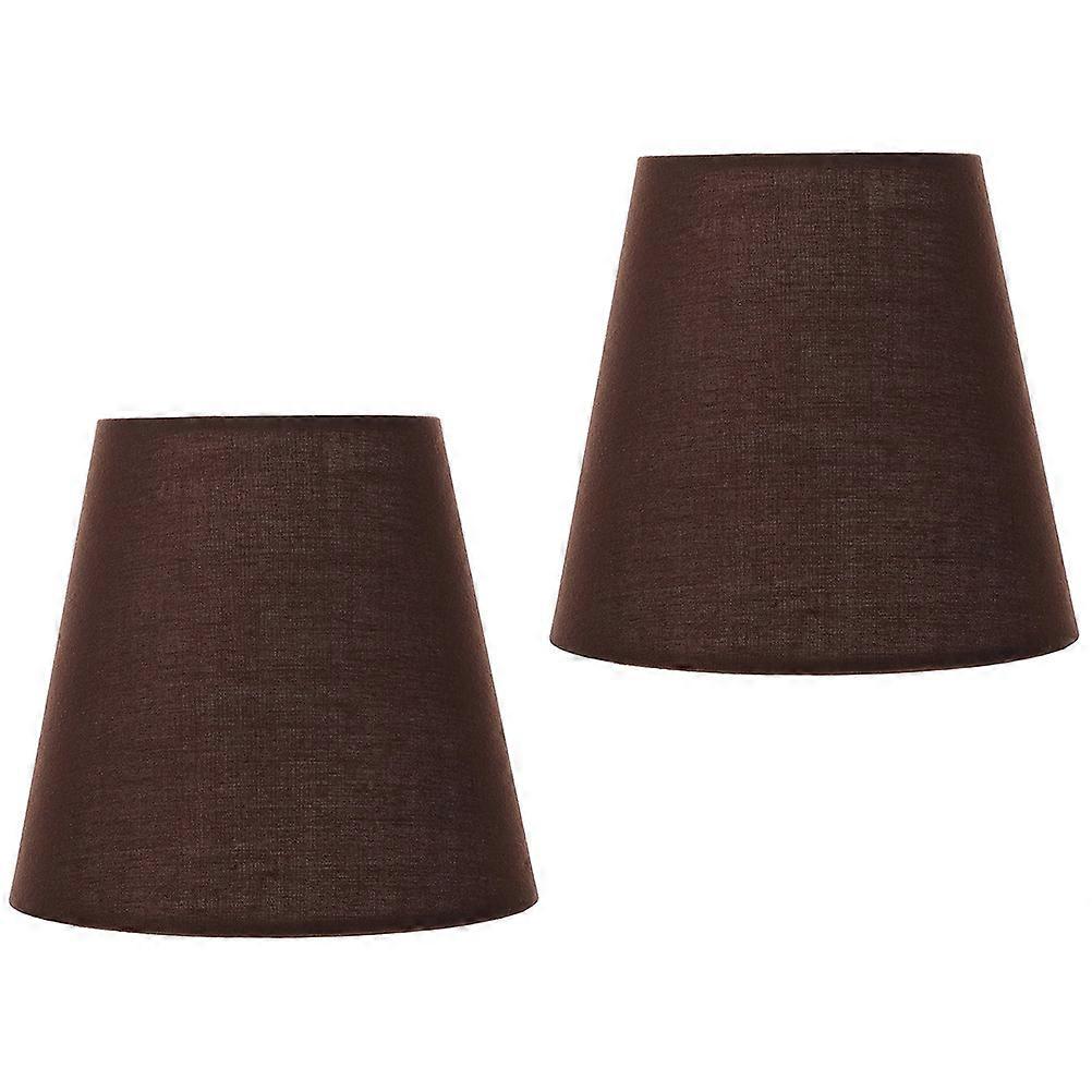Replacement Lamp Shade For Floor Lamps Rustic Style Simple Design Light Diffusion Coffee Color 5.5X5.1X3.5in 2Pcs