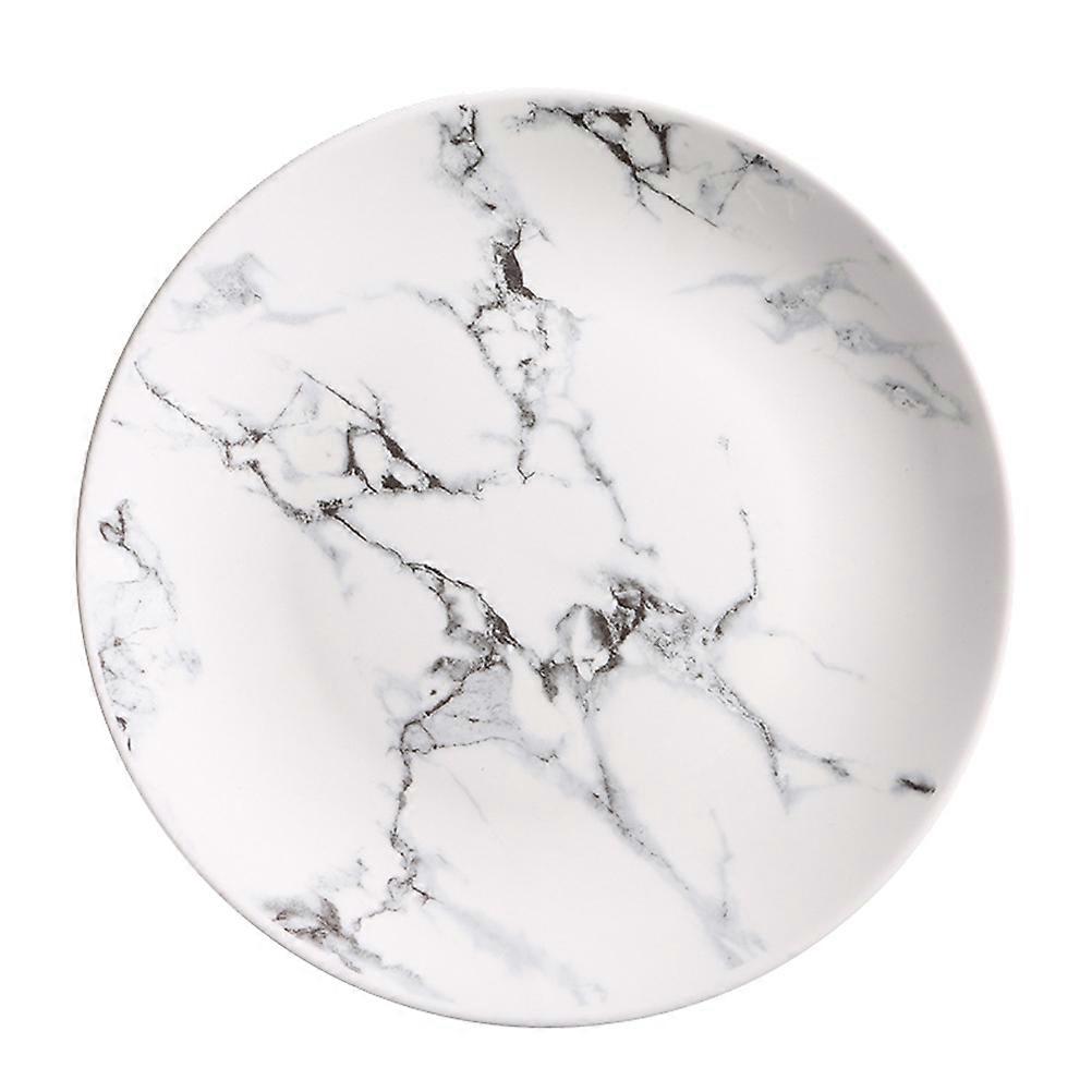 磁器プレートラウンドセラミック皿朝食用ランチディナーホワイト8インチエレガントなデザインの食品サービング1セット