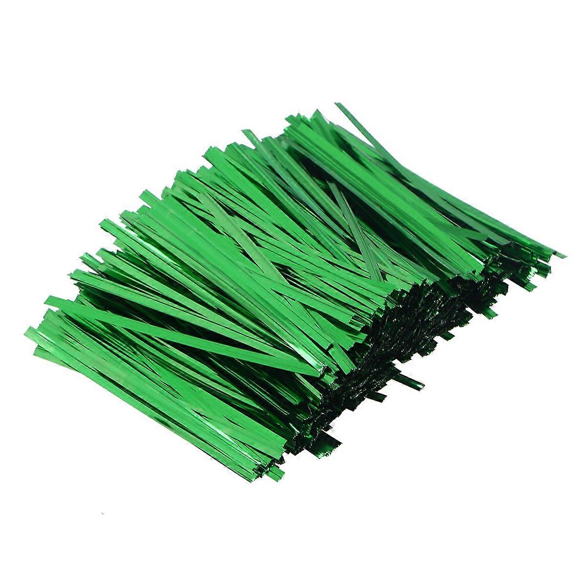 Bag Ties For Food Storage 800Pcs 10cm Colorful Metallic Ties Bread Candy Bag Ties For Birthday Party Wedding Party Green Binding Packaging