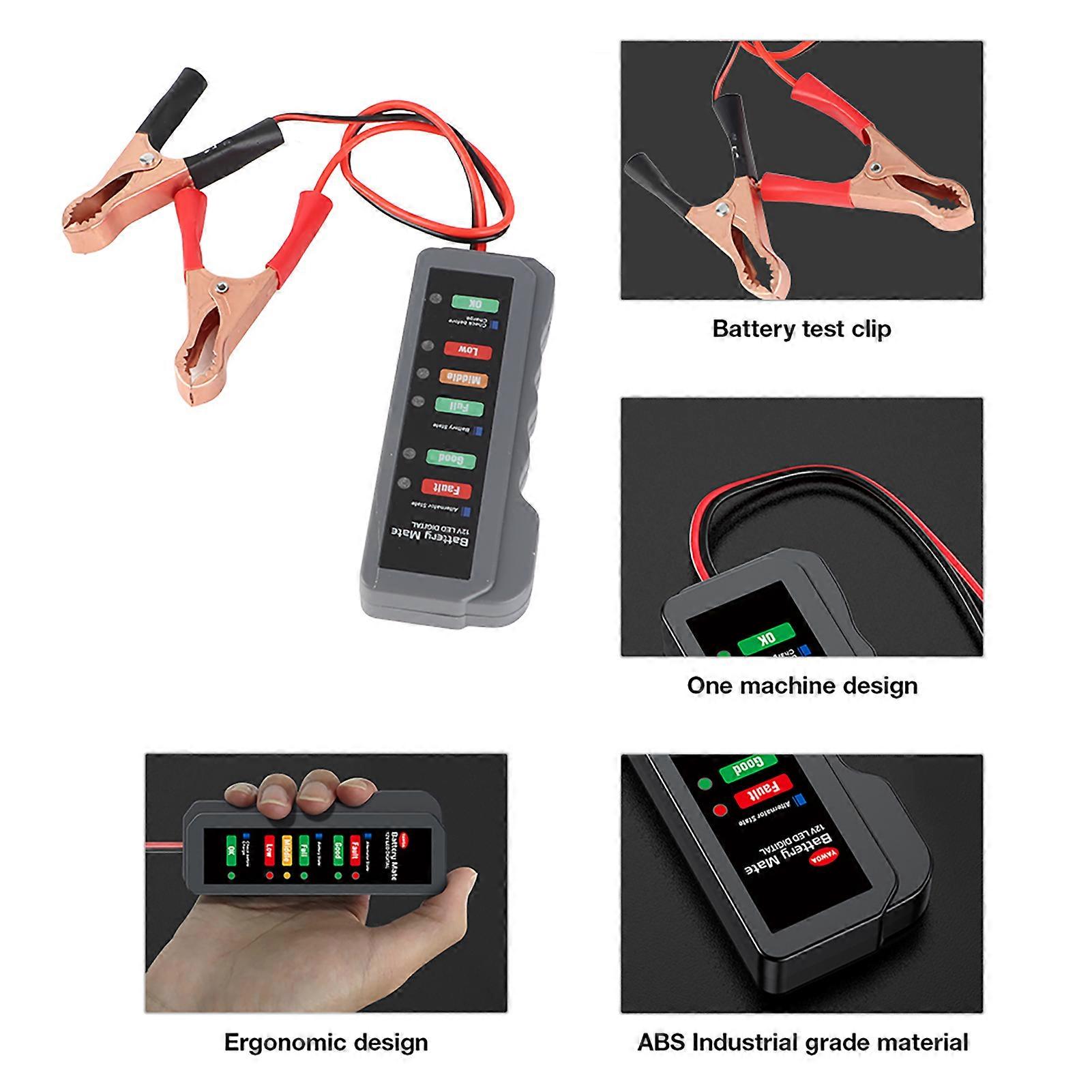 12V Car Battery Tester 6 LED Display Alternator Condition Check Automotive Diagnostic Tool