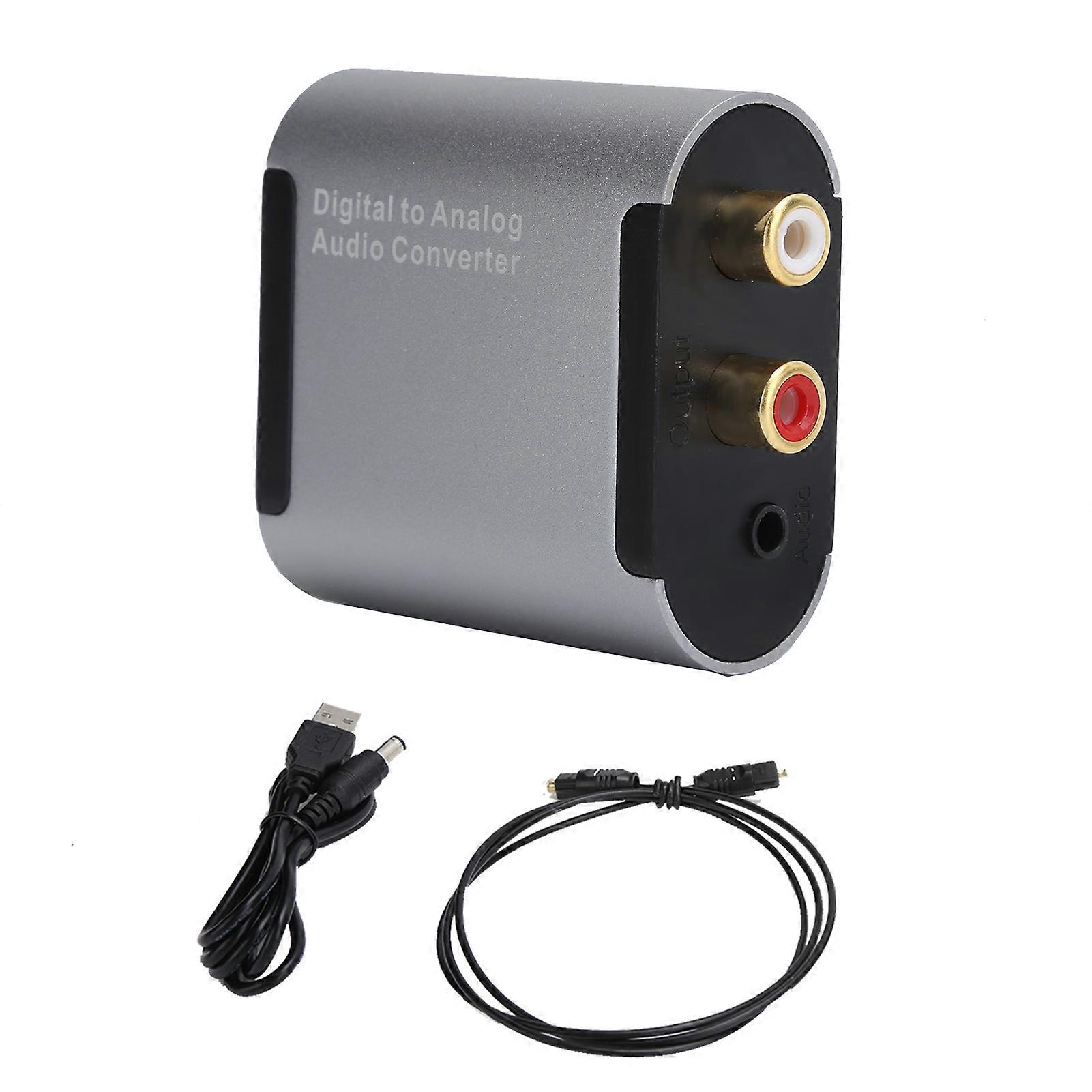 Digital to Analog L/R o Adapter for Toslink to 3.5mm Jack Converter with Fiber Optic Cable