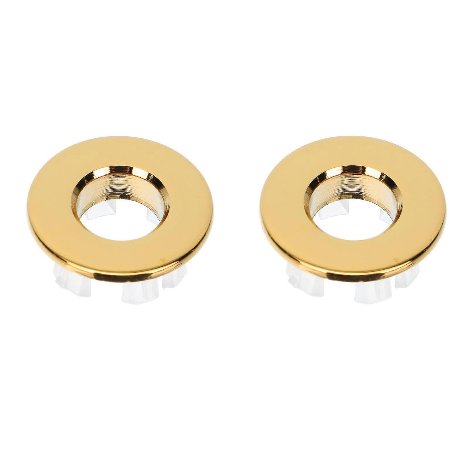 2Pcs Creative Copper Overflow Covers Decorative Bathroom Sink Rings