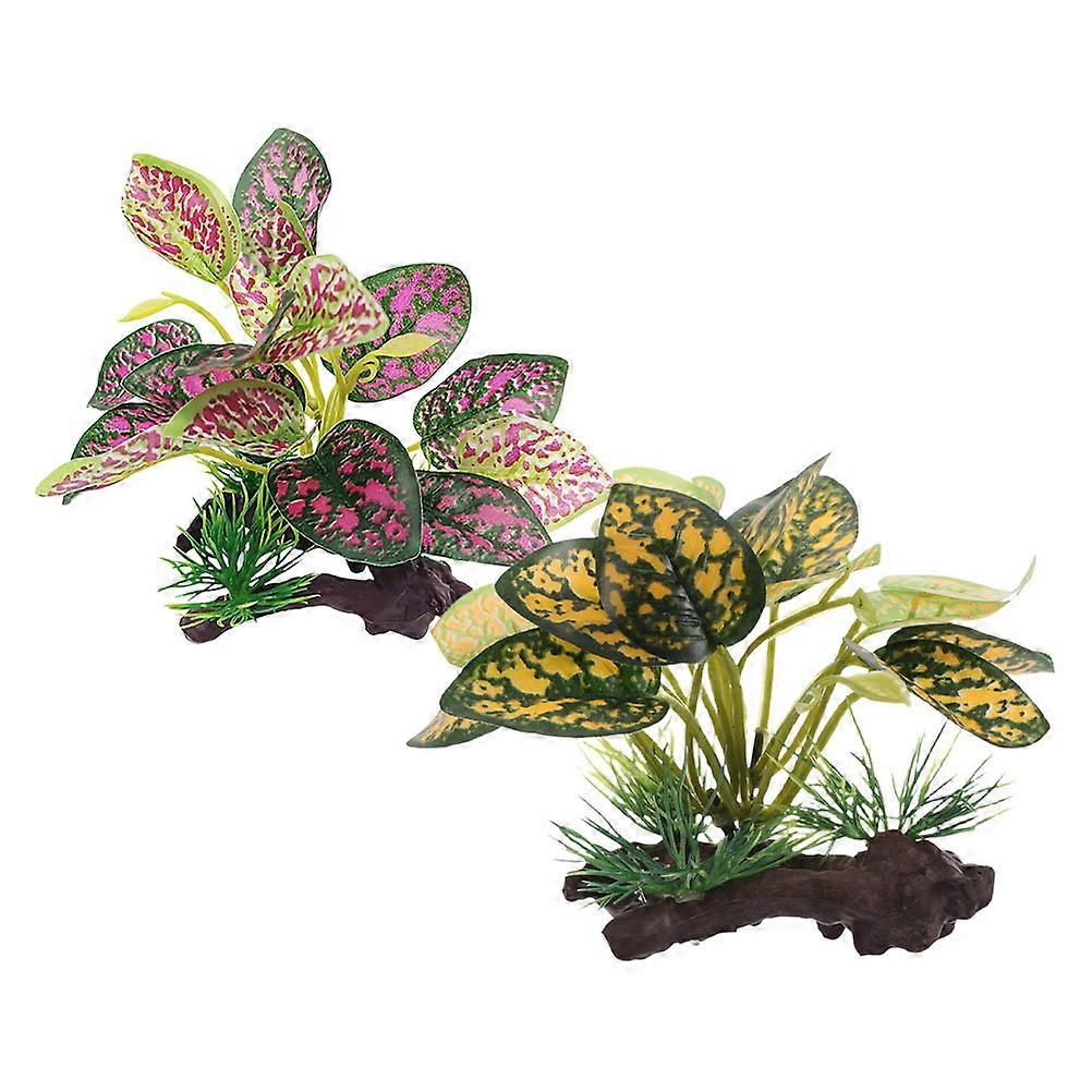 Here's a refined and professional product description for your artificial aquarium plants:
**2PCS Lifelike Artificial Aquarium Plants with