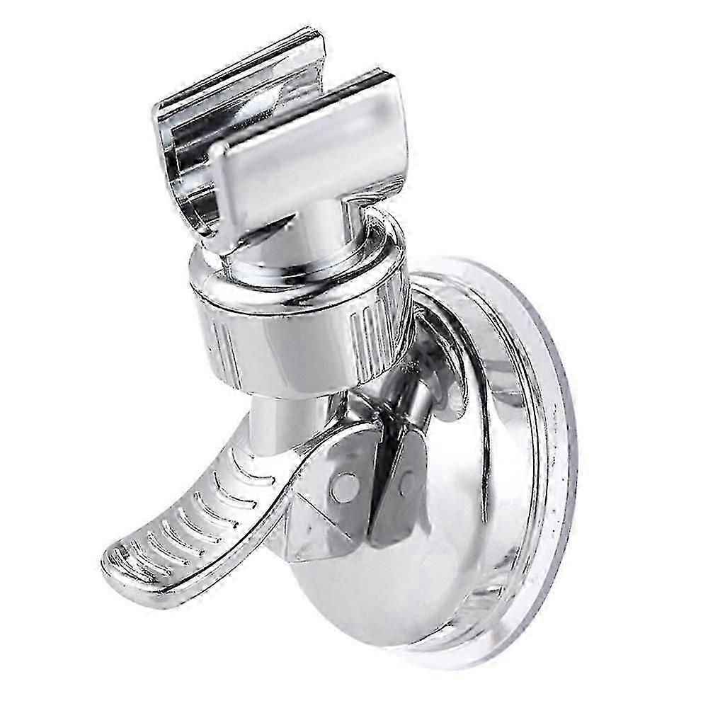 Adjustable Chrome Shower Head Holder, Strong Suction Wall Mount Bracket, No Drilling Required