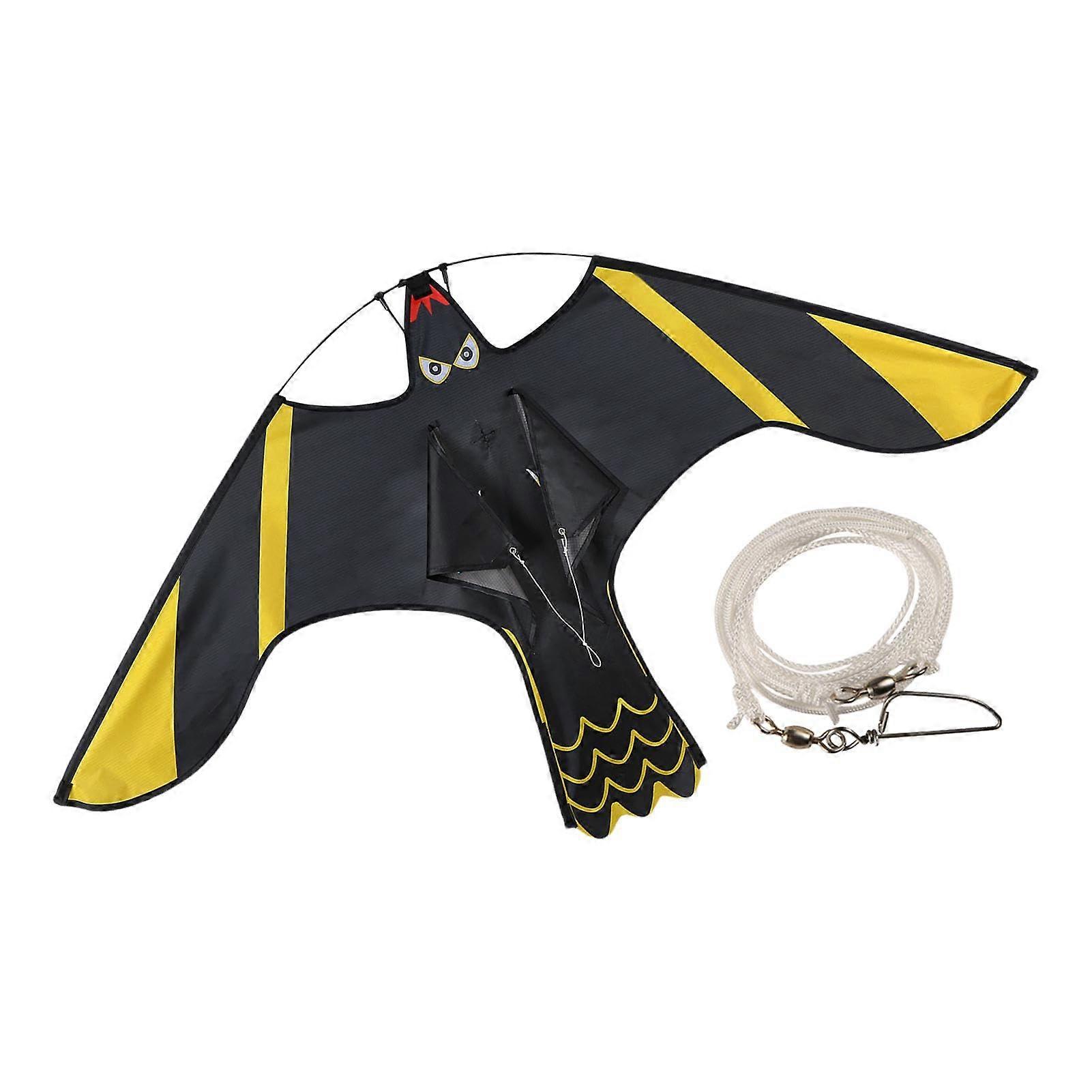 Flying Bird of Prey Scarecrow 1.4 Meters | Telescopic Falcon Bird Deterrent | Reflective Eagle Repellent Scarecrow