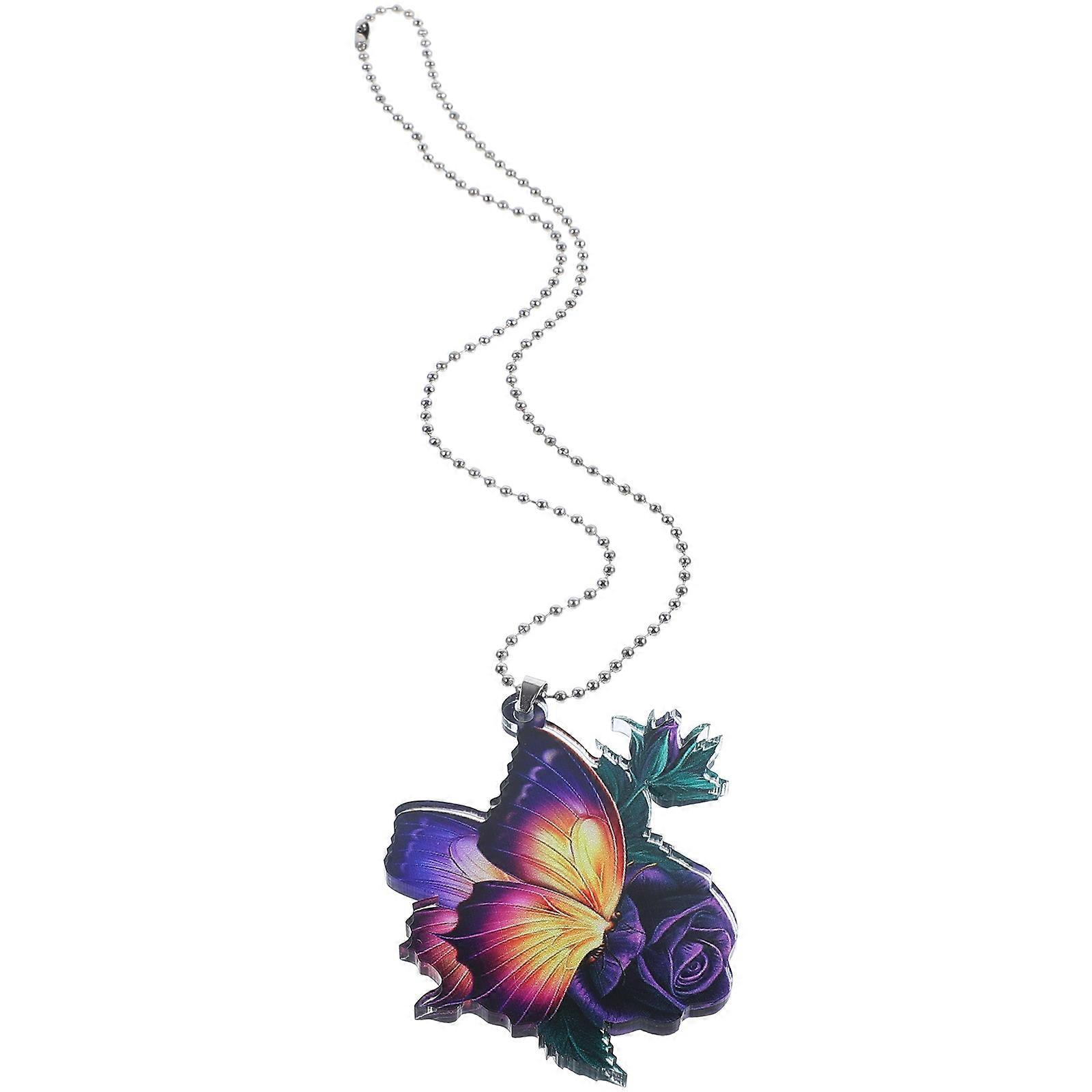 Rearview Mirror Accessories Butterfly Shape Hanging Ornament Random 2.8×2.4×0.1in Wall Ornament 1Pack