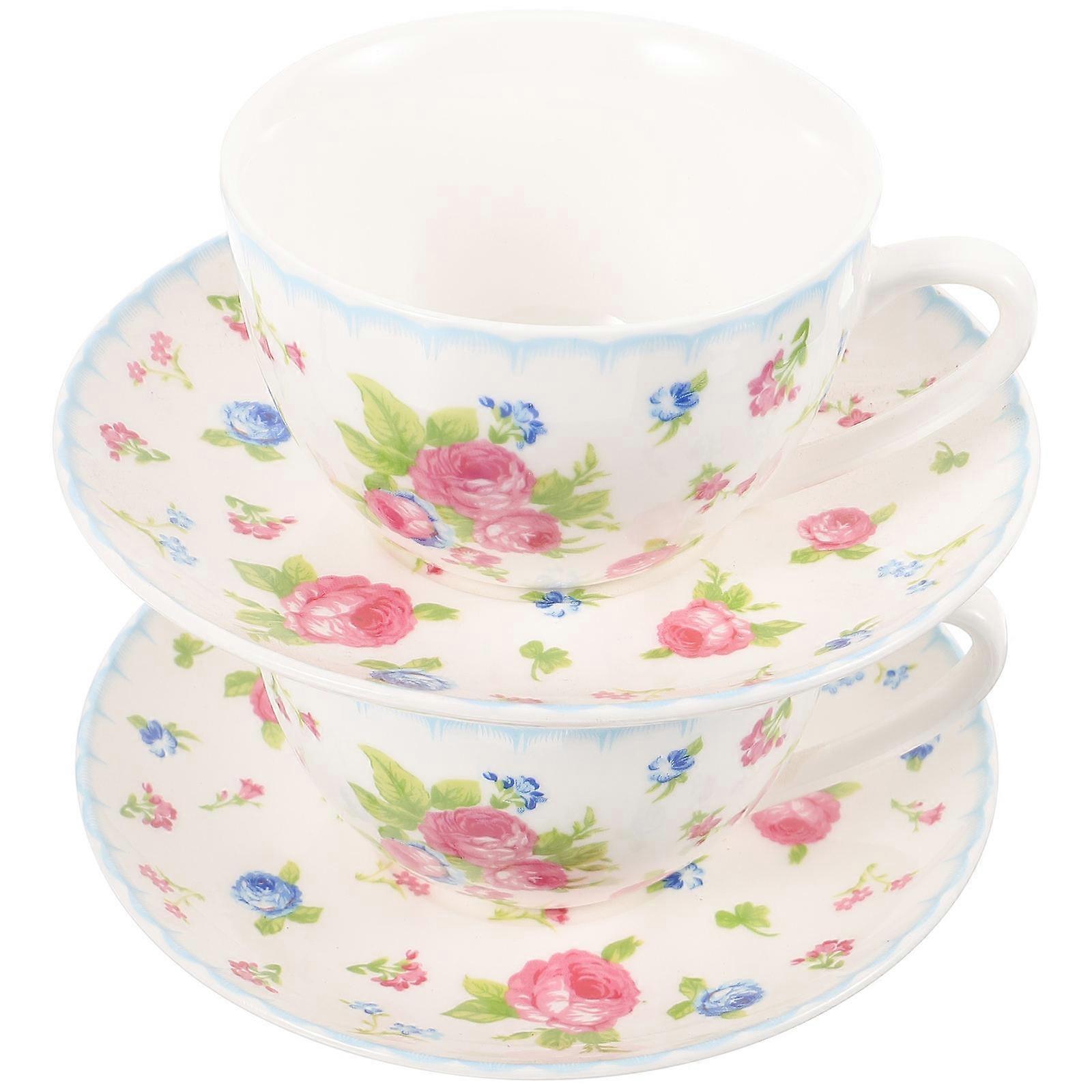 Bone China Coffee Cup Set For Home Use Elegant Round Shape 1 Set