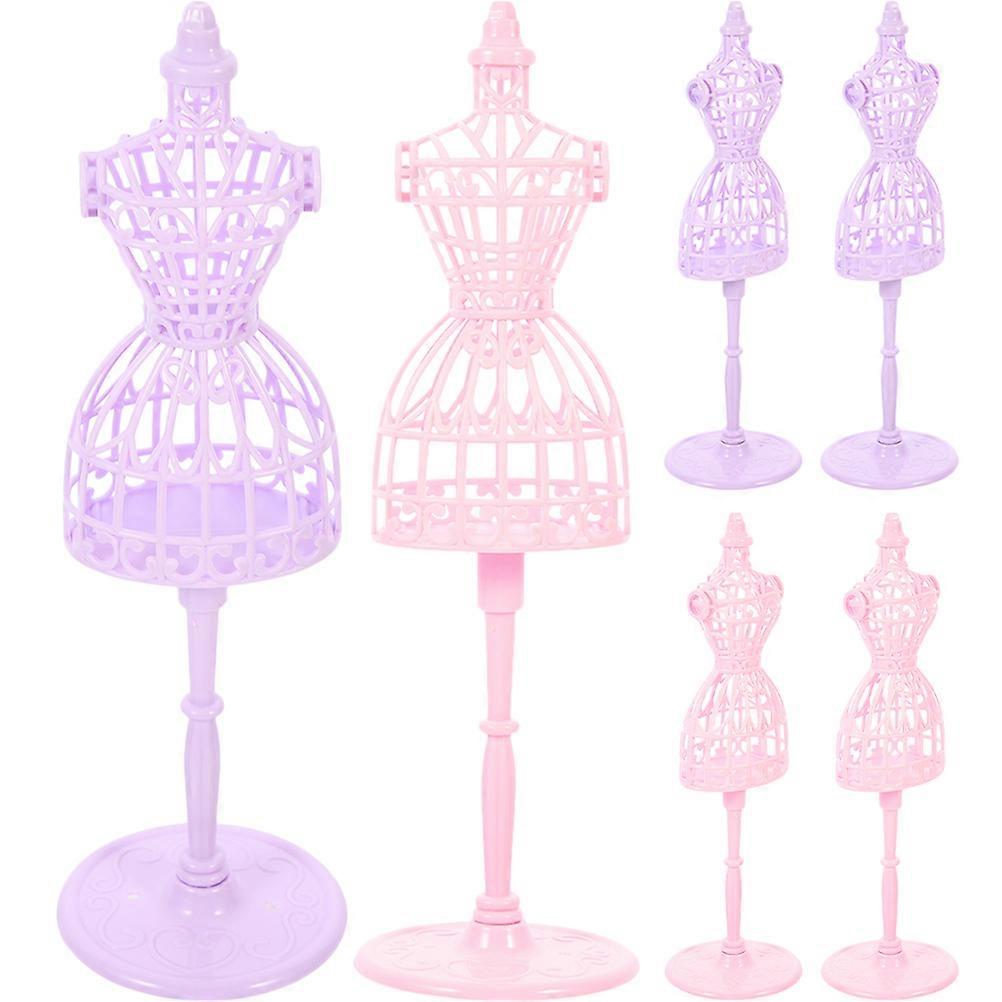Small Female Mannequin Doll Clothes Mannequin Plastic Simulated Clothes Hanger DIY Projects 6Pcs