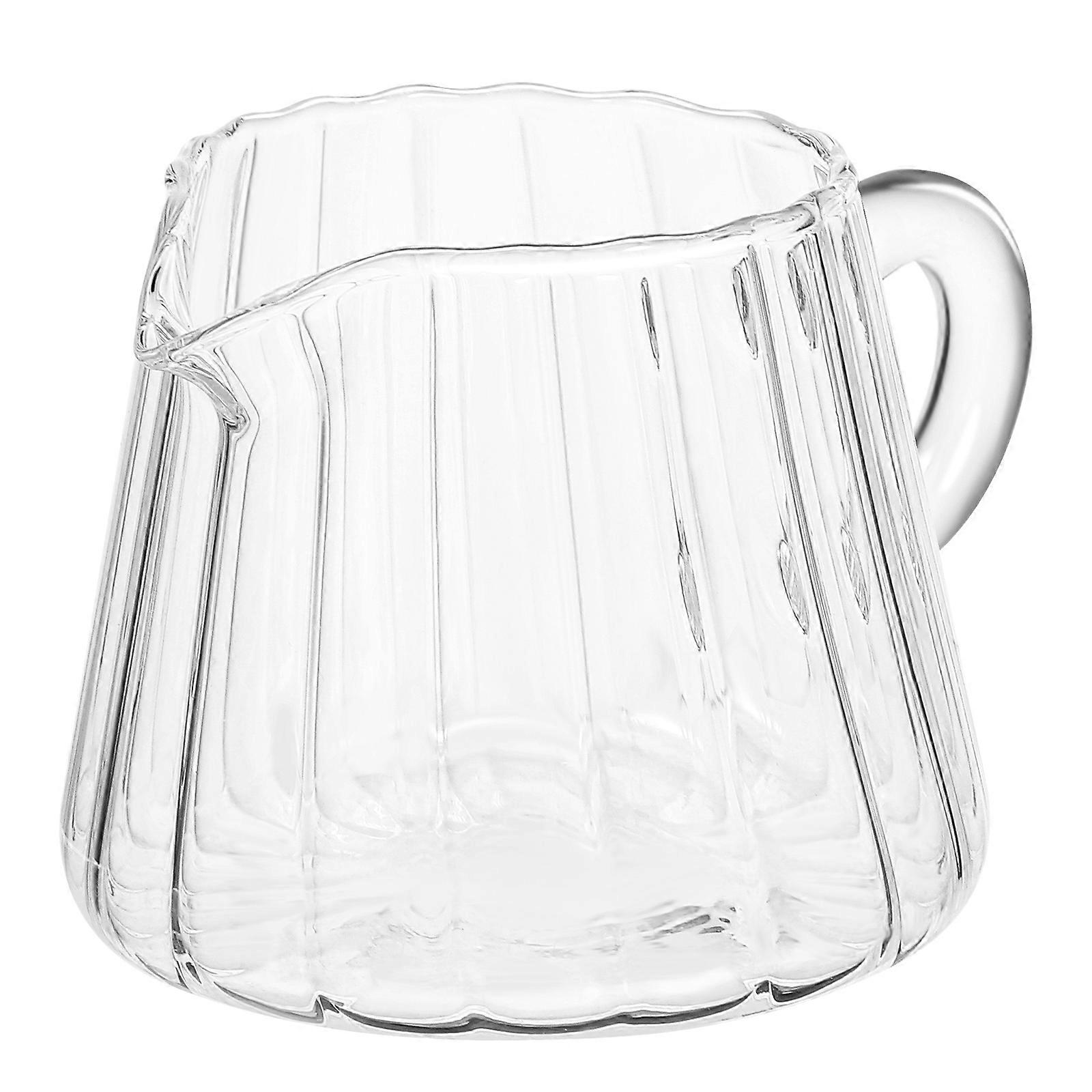 Glass Milk Frothing Pitcher High Borosilicate Glass Daily Use 150ml 1Set