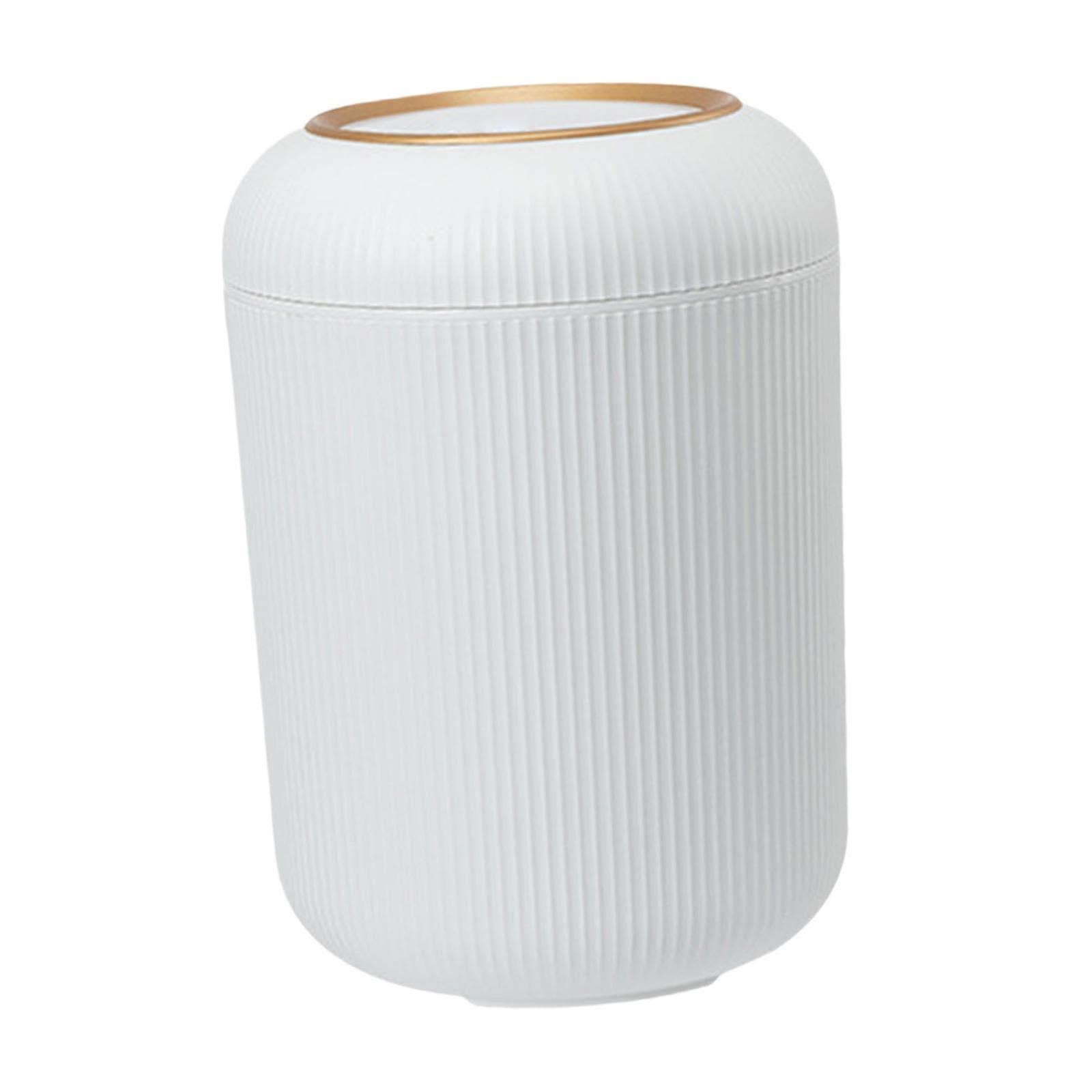 Waste Paper Bin, Trash Bin, Versatile Cute Trash Can, Desk Trash Can for Desk, Study Room, Bathroom, Vanity, White Style A