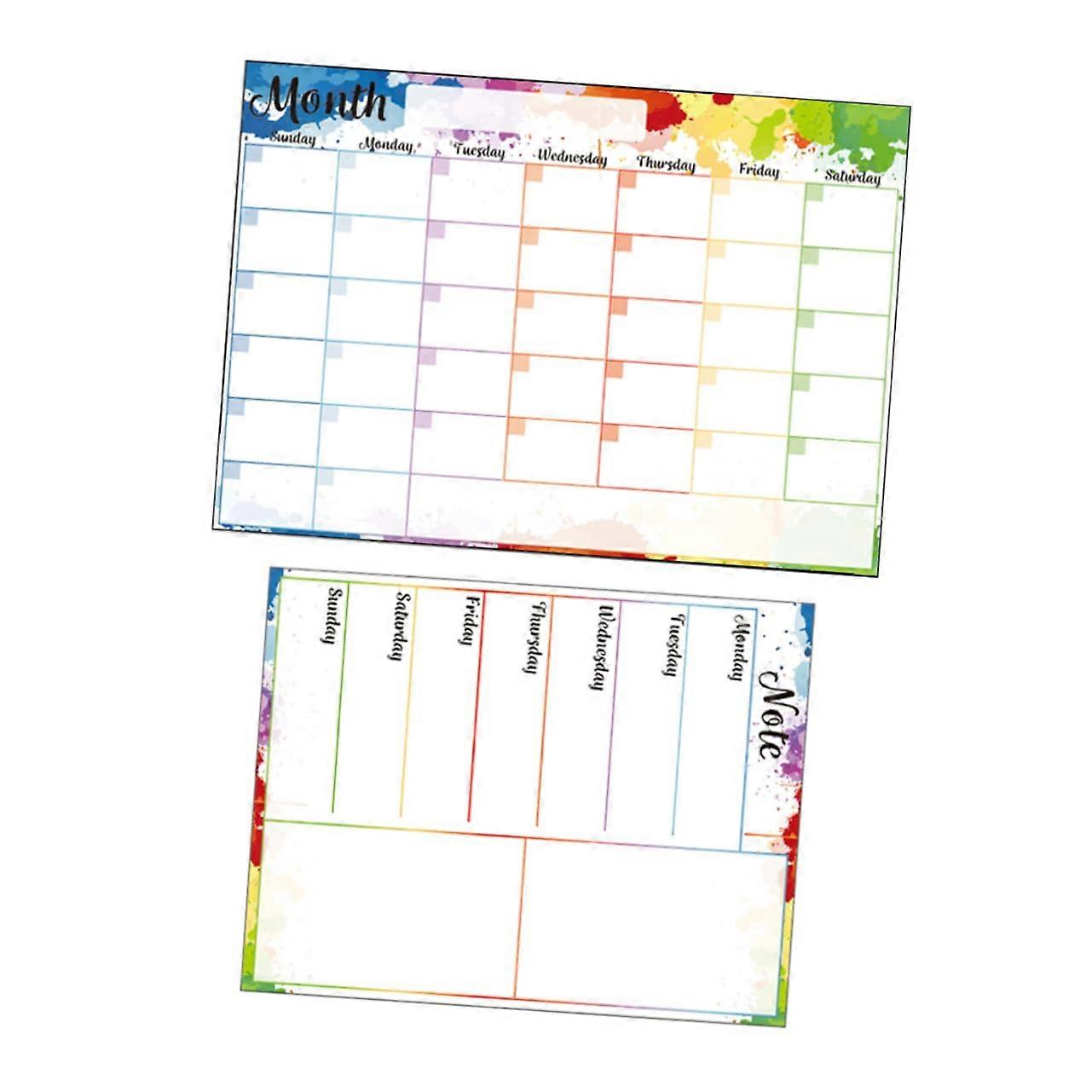 Magnetic Dry Erase Calendar Set for Refrigerator - Monthly and Weekly Planner Board for Family Organization and Meal Planning