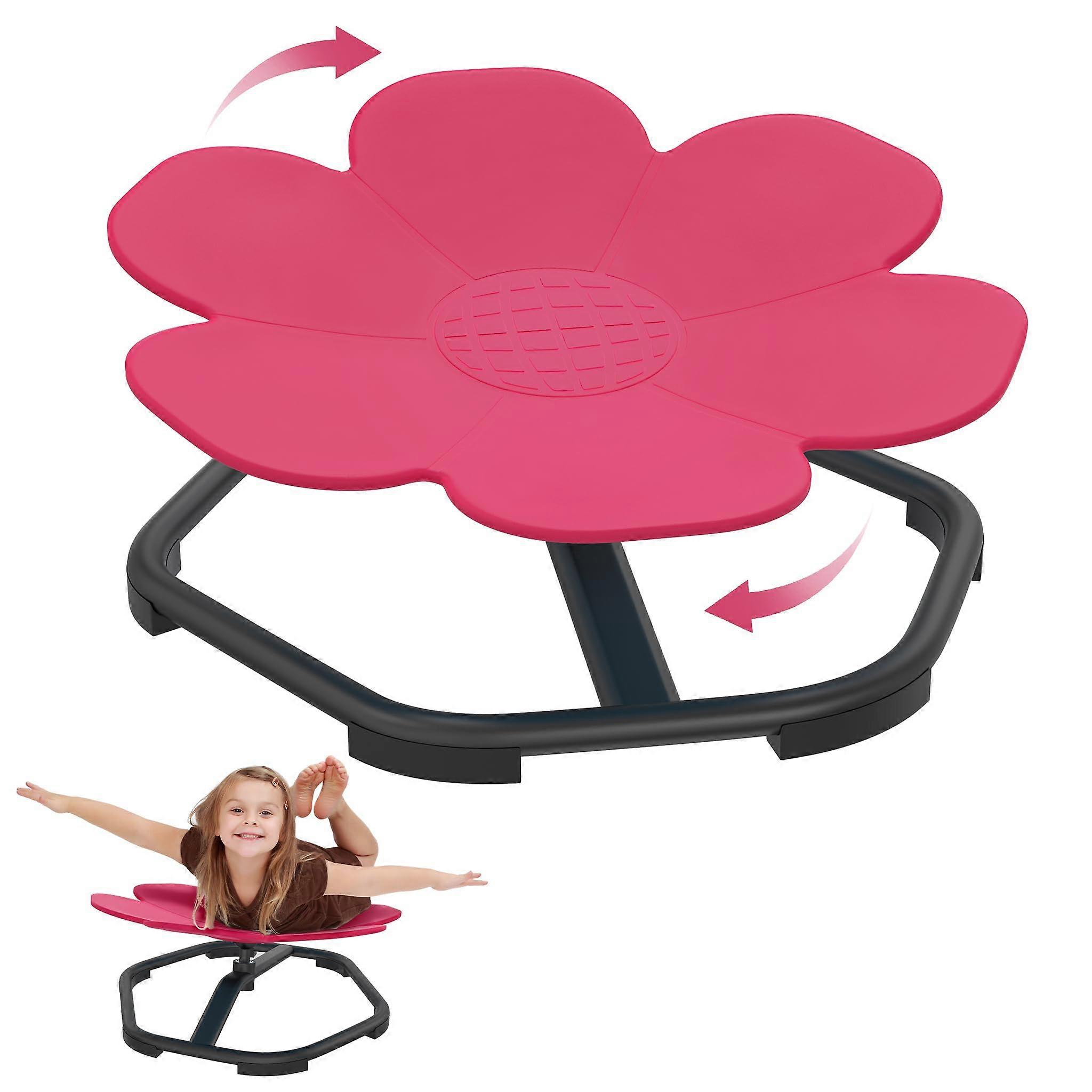 Children's Swivel Chair Autism Sensory Carousel Training Physical Balance Chair for Coordination and Balance Sensory Autism Rotating Carousel Rose